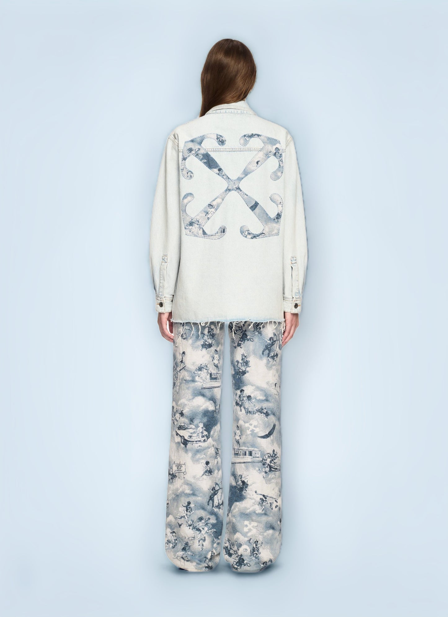Off White Women Fresco Arrow Denim Shirt Jacket OFF-WHITE