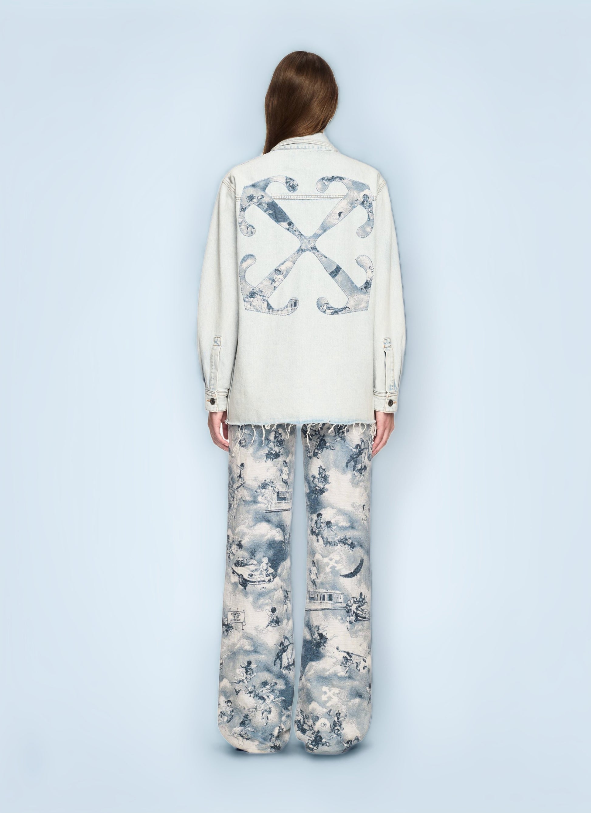 Off White Women Fresco Arrow Denim Shirt Jacket OFF-WHITE