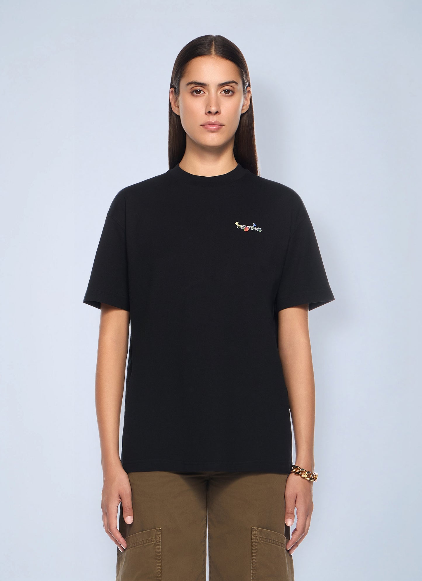 Off-White Women Arrow Glass Flower Regular Logo T-Shirt OFF-WHITE