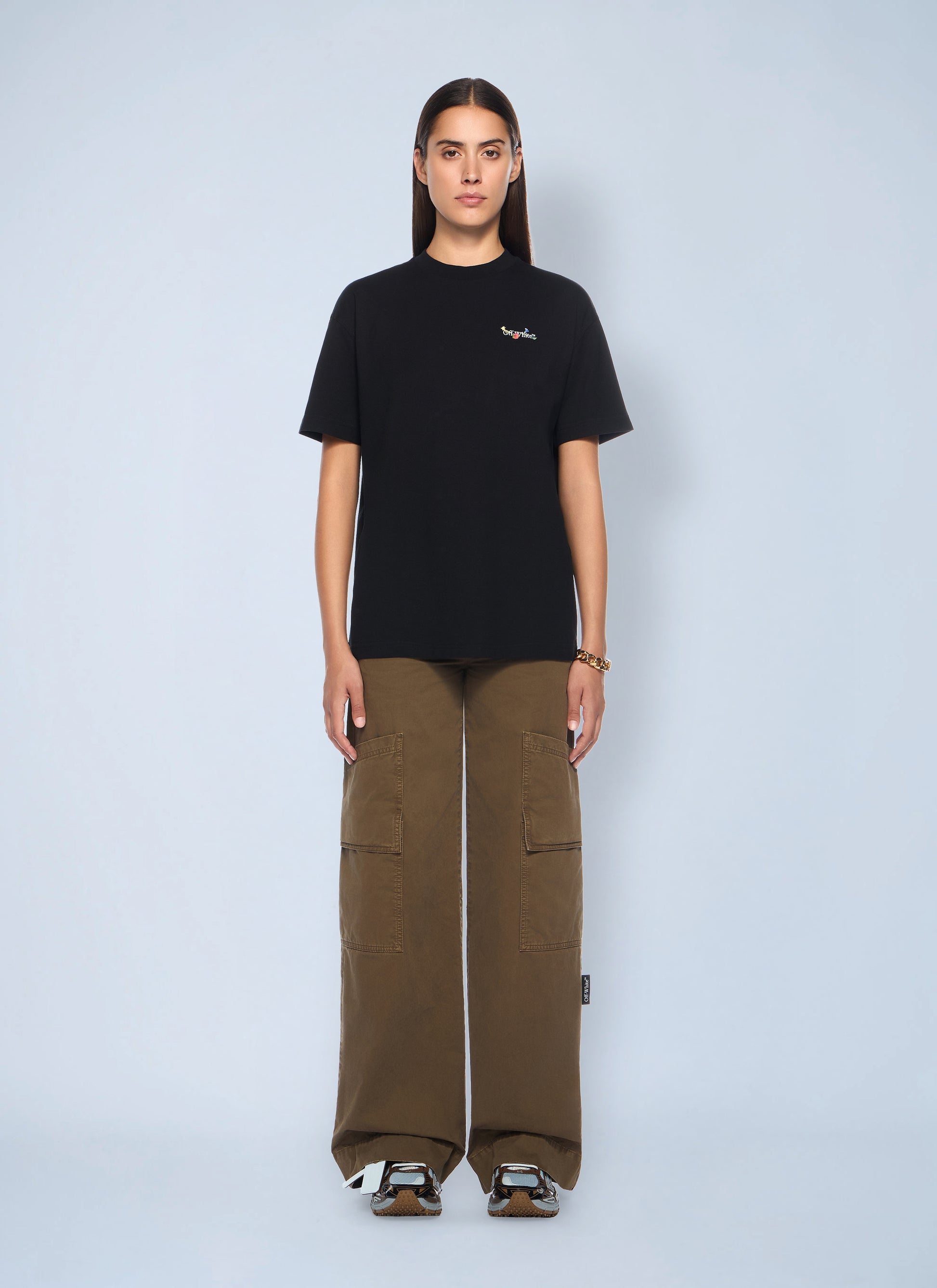 Off-White Women Arrow Glass Flower Regular Logo T-Shirt OFF-WHITE