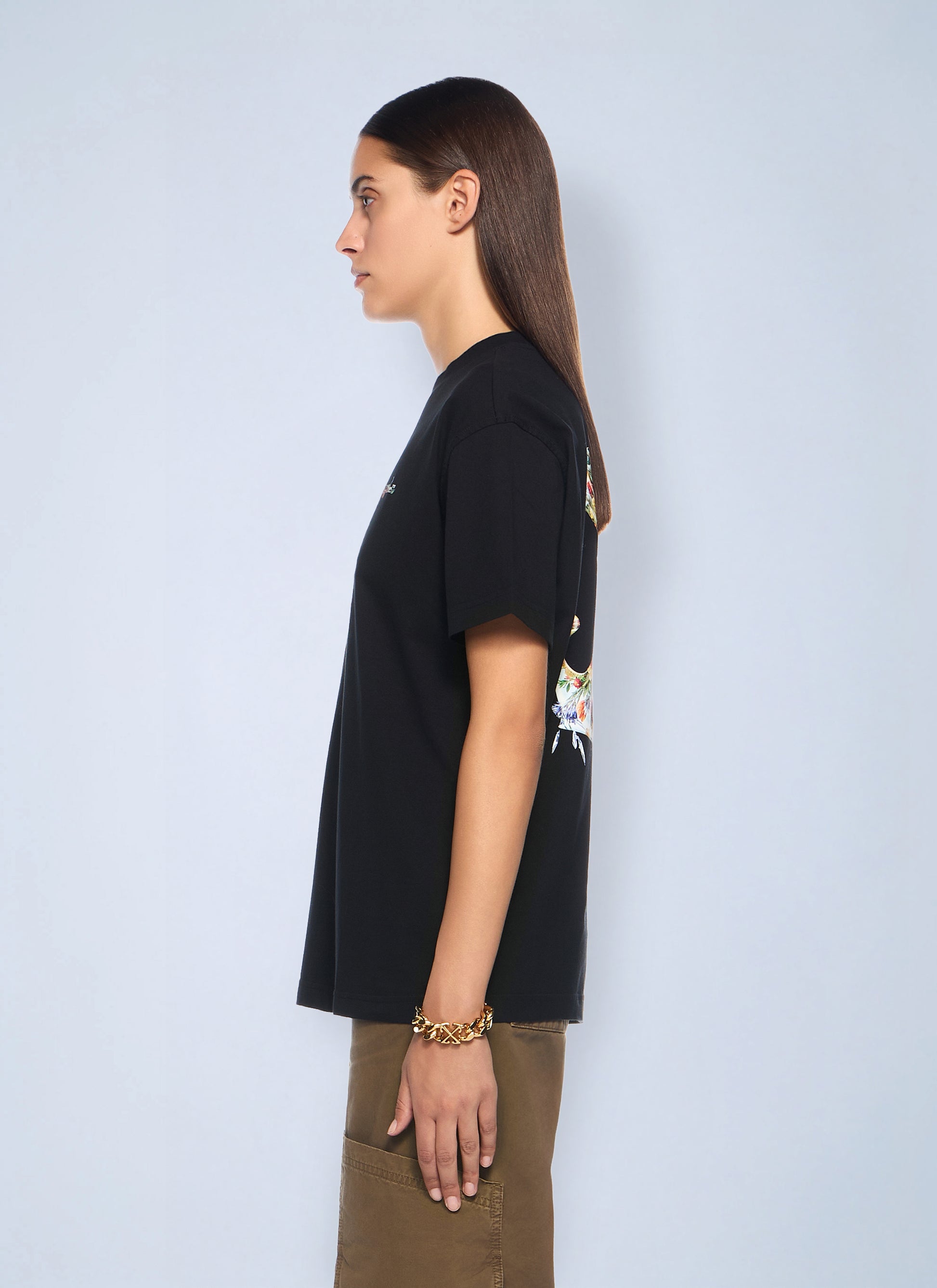Off-White Women Arrow Glass Flower Regular Logo T-Shirt OFF-WHITE