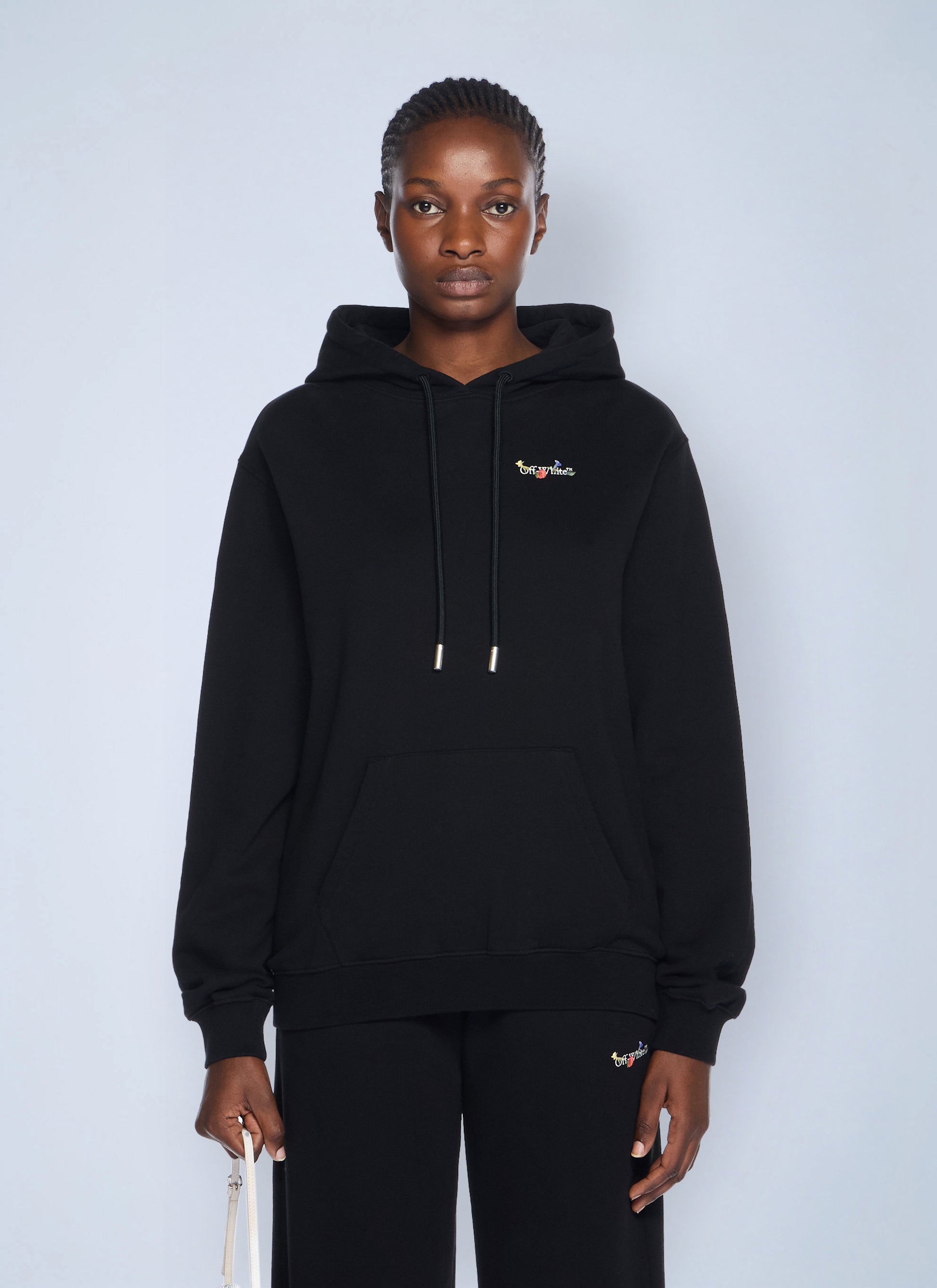 Off-White Women Arrow Glass Flower Logo Hooded Sweatshirt OFF-WHITE