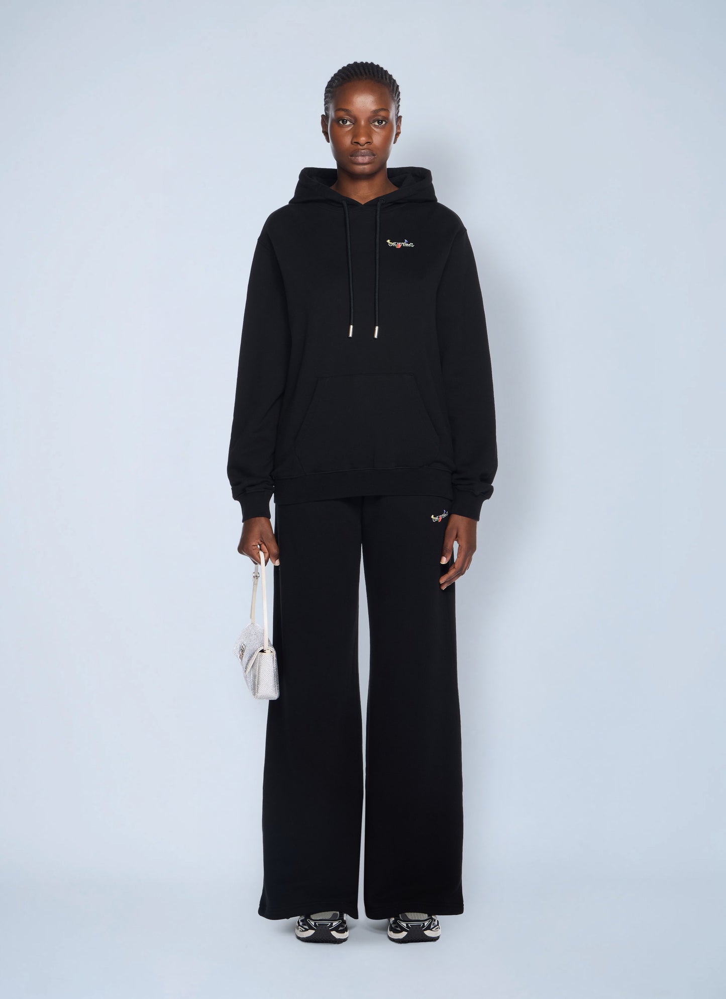 Off-White Women Arrow Glass Flower Logo Hooded Sweatshirt OFF-WHITE