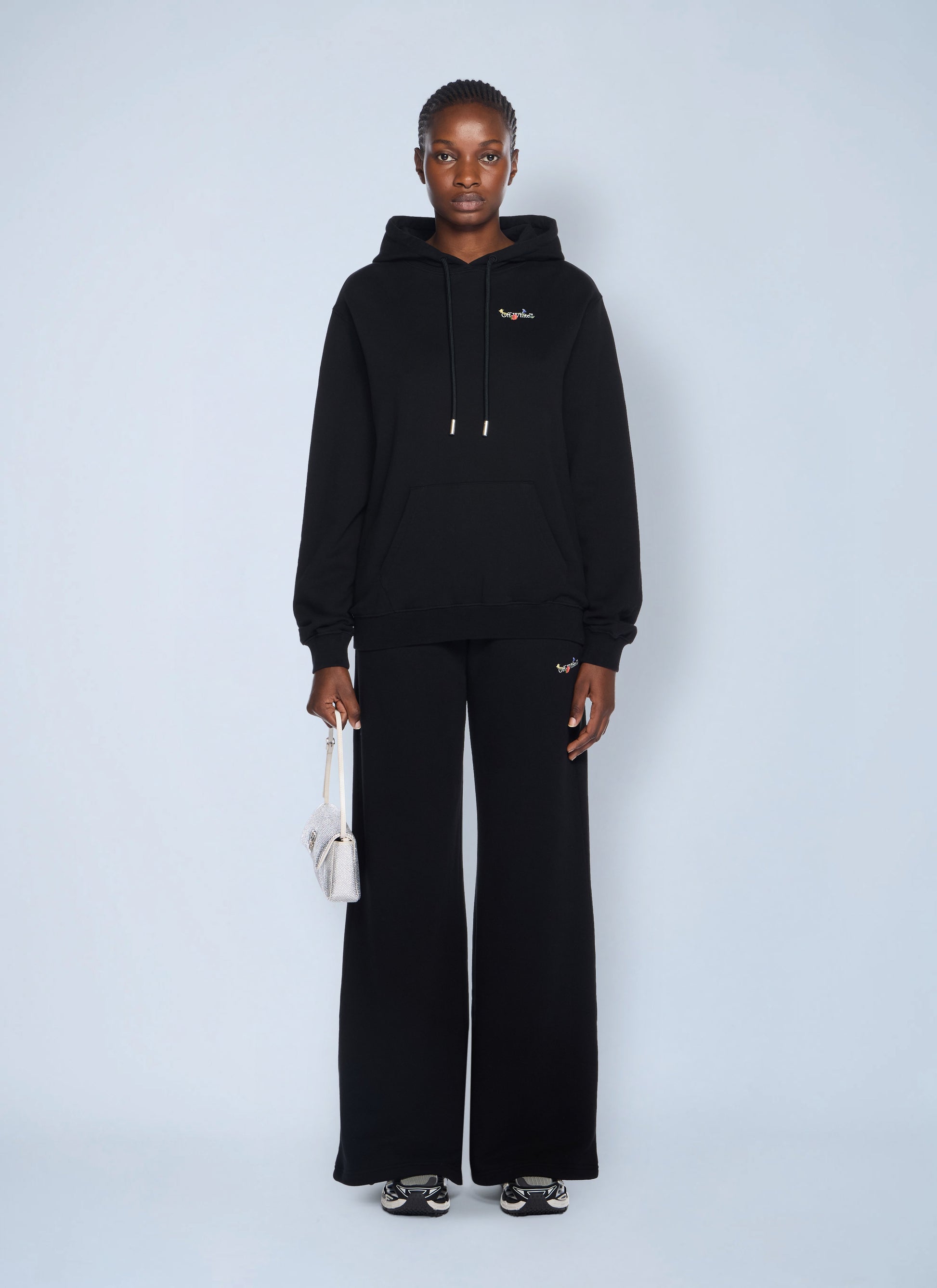 Off-White Women Arrow Glass Flower Logo Hooded Sweatshirt OFF-WHITE