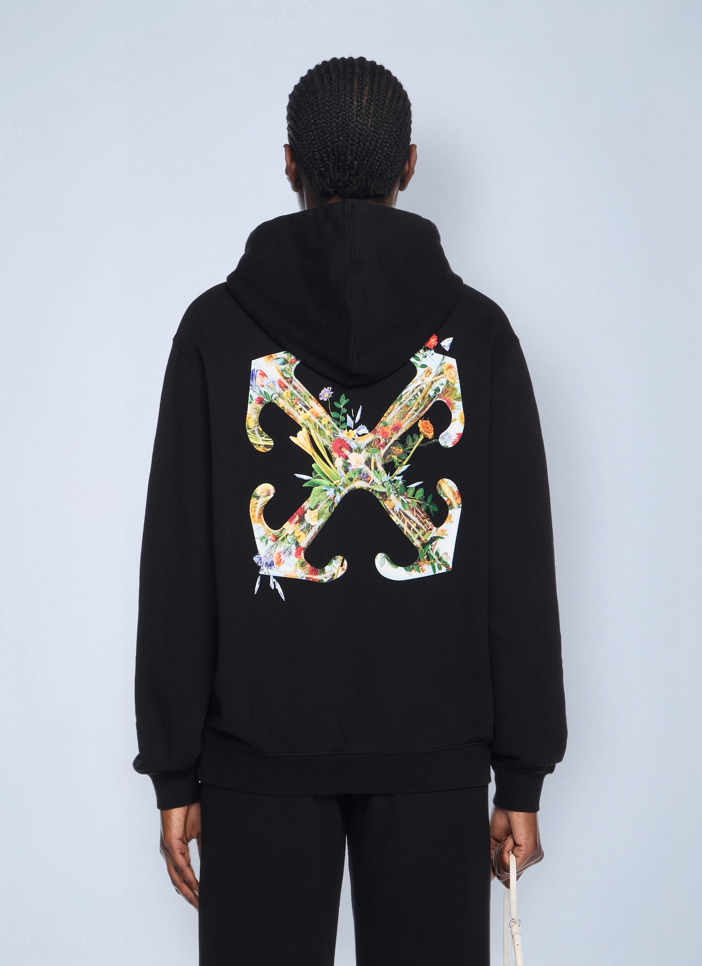 Off-White Women Arrow Glass Flower Logo Hooded Sweatshirt OFF-WHITE