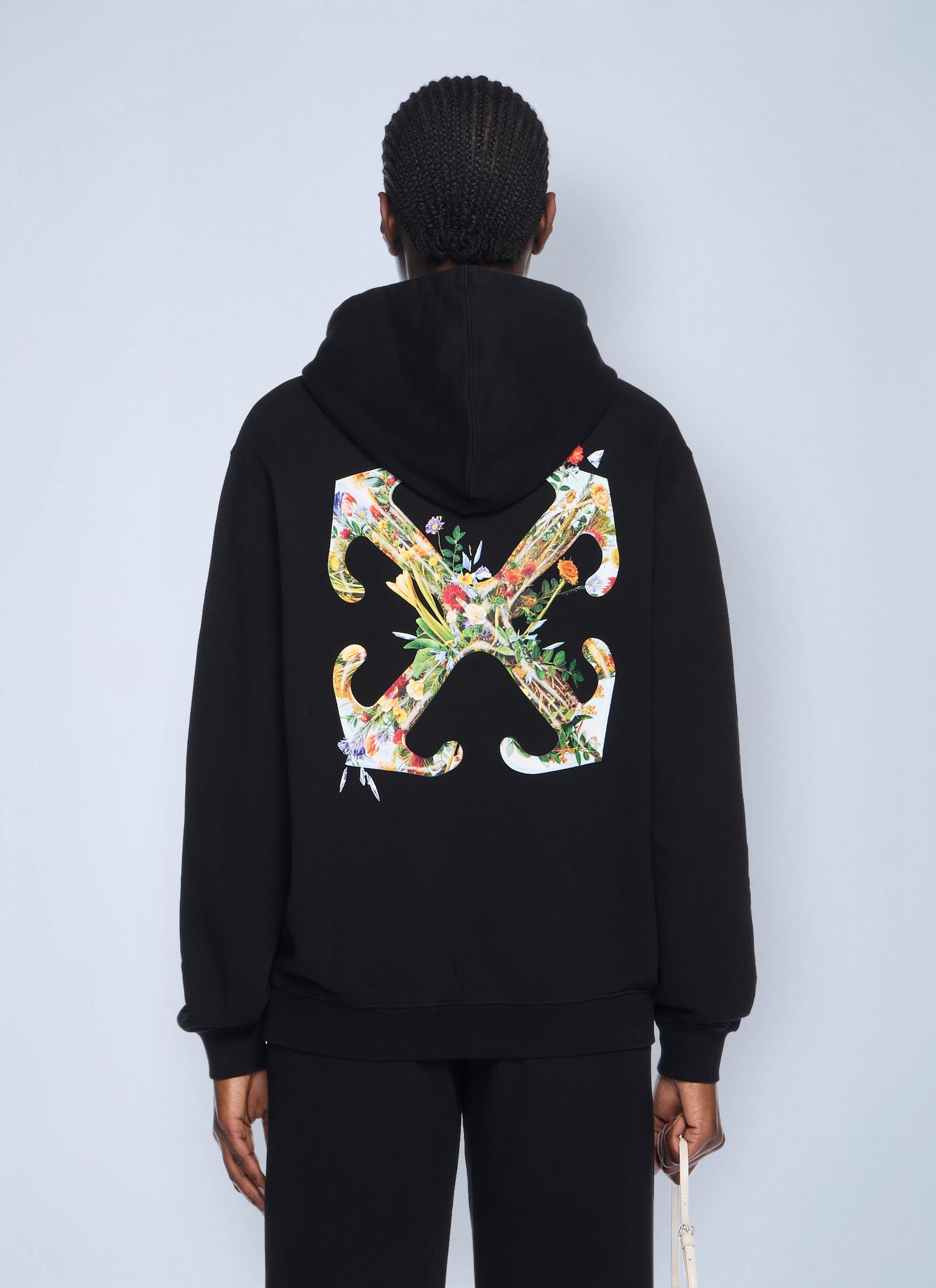 Off-White Women Arrow Glass Flower Logo Hooded Sweatshirt OFF-WHITE