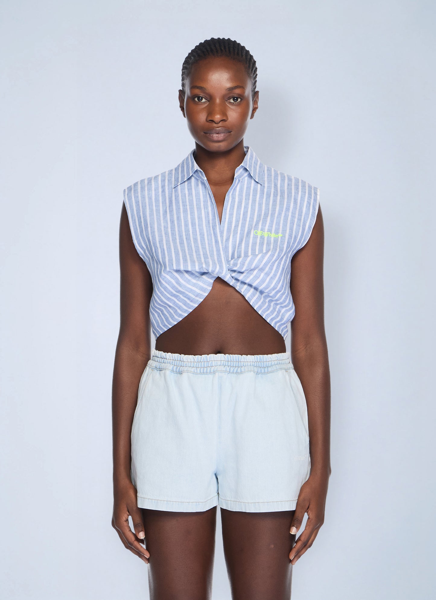Off-White Women Striped Sleeveless Shirt OFF-WHITE