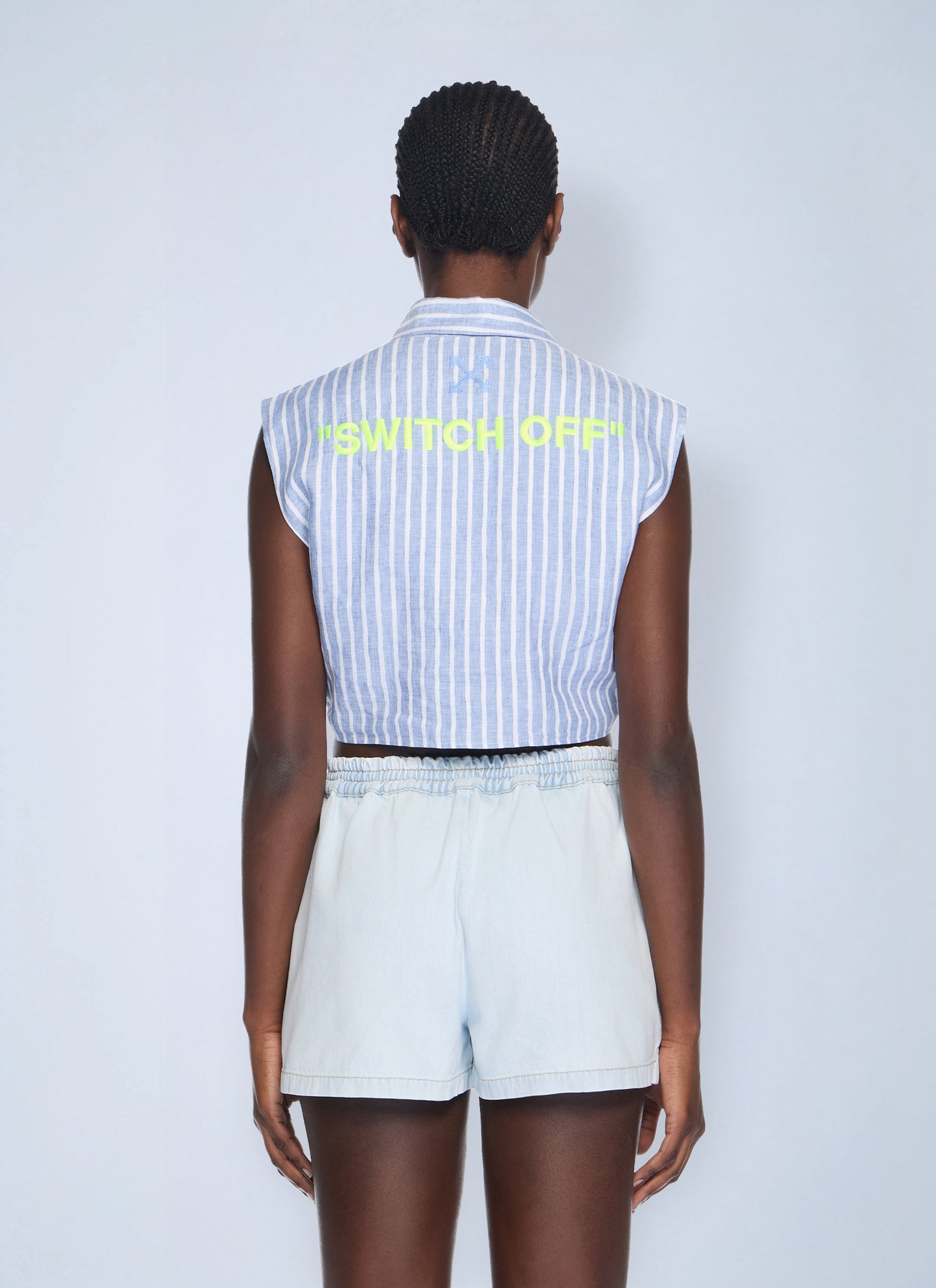 Off-White Women Striped Sleeveless Shirt OFF-WHITE