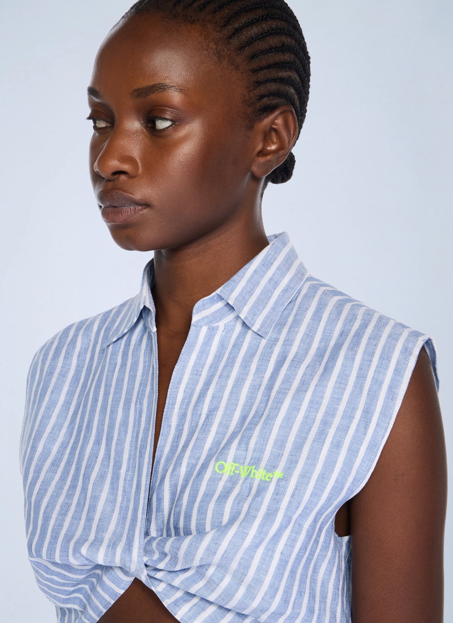 Off-White Women Striped Sleeveless Shirt OFF-WHITE