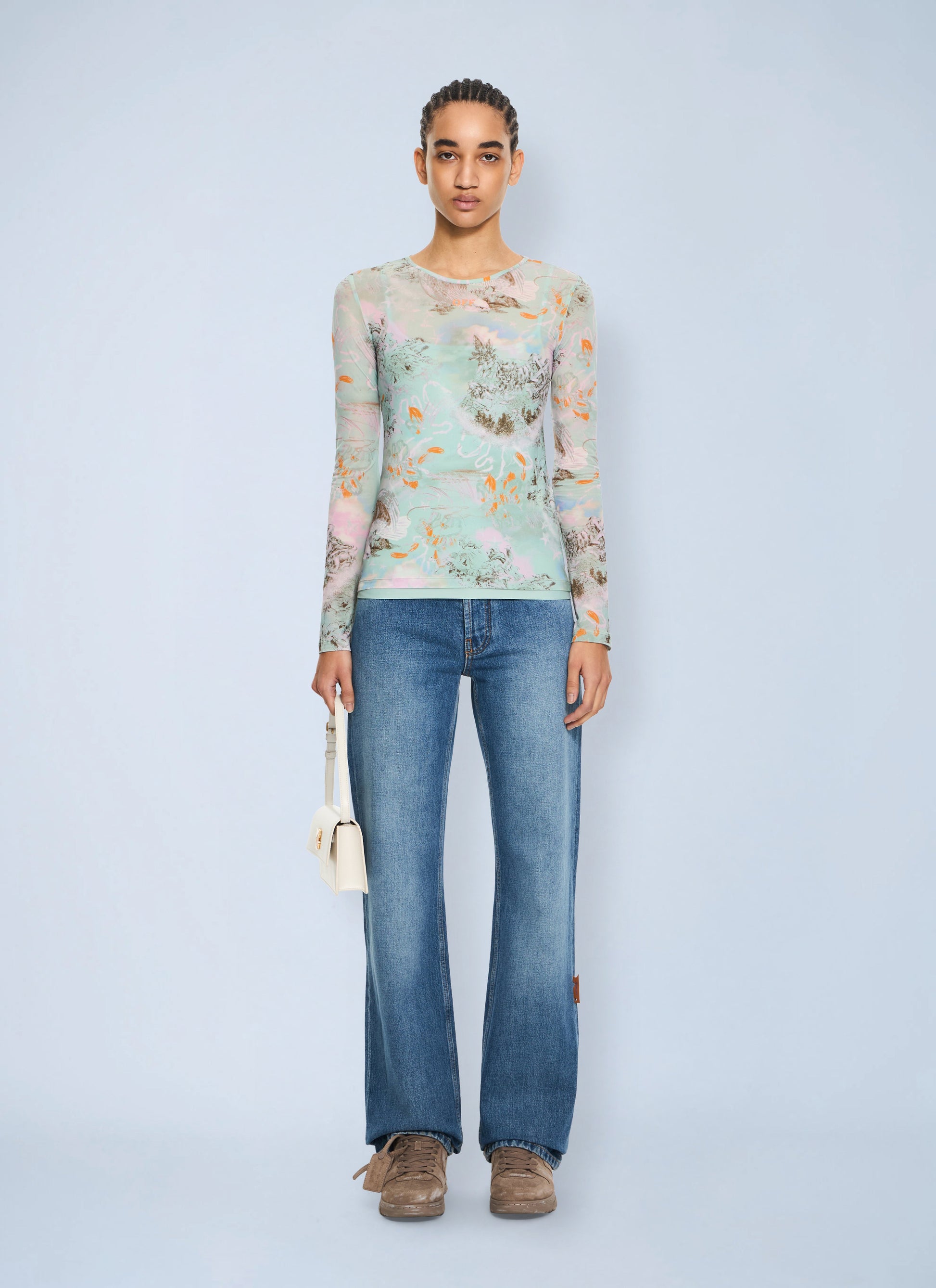 Off-White Women Light Jersey Storytelling Double Top OFF-WHITE
