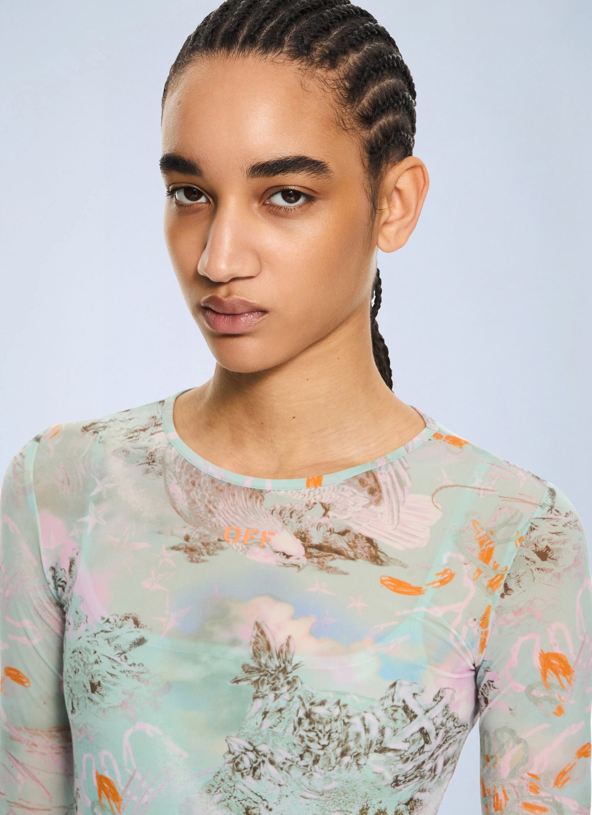 Off-White Women Light Jersey Storytelling Double Top OFF-WHITE