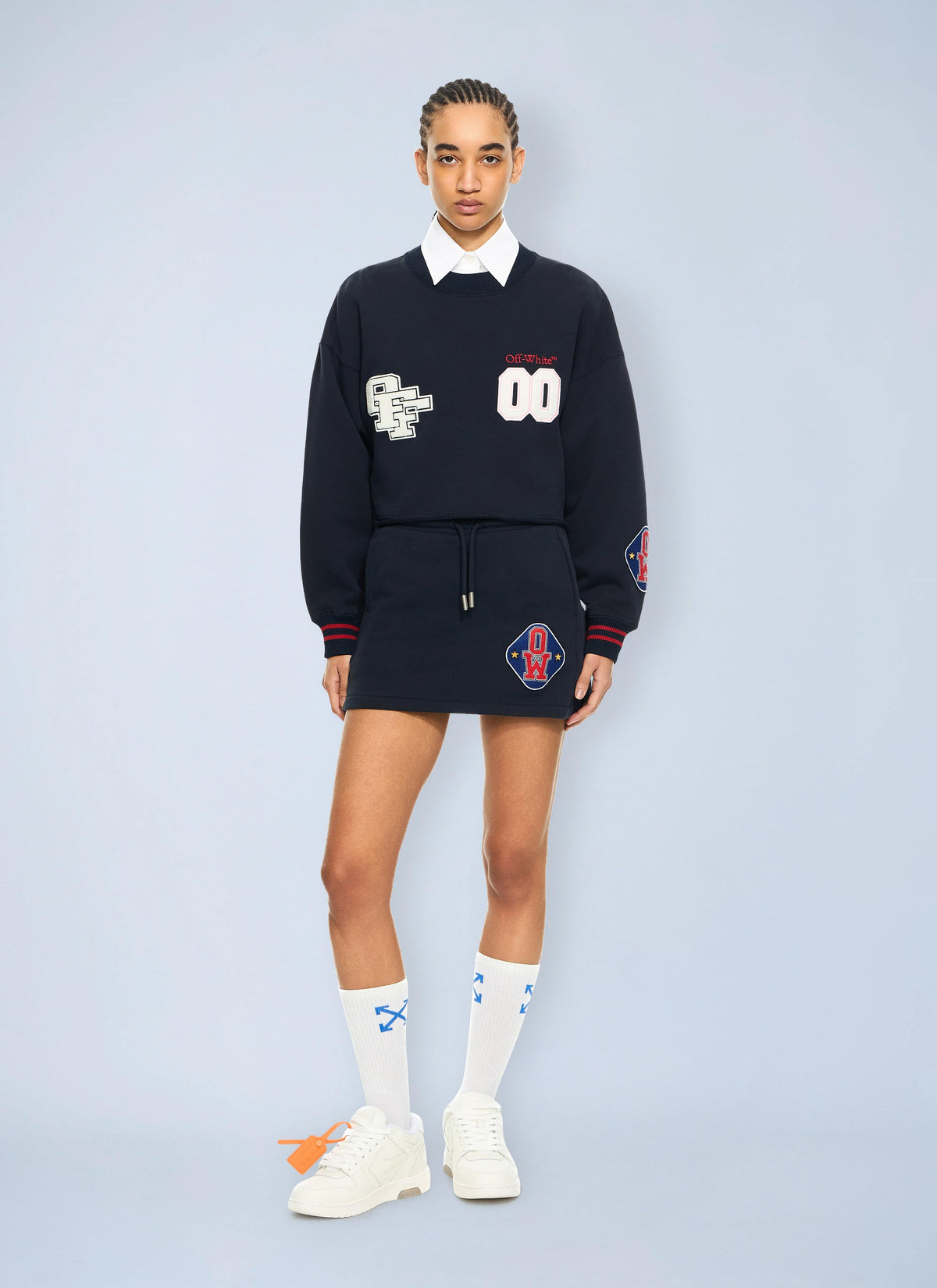 Off-White Women Royal Patch Crop Sweatshirt OFF-WHITE