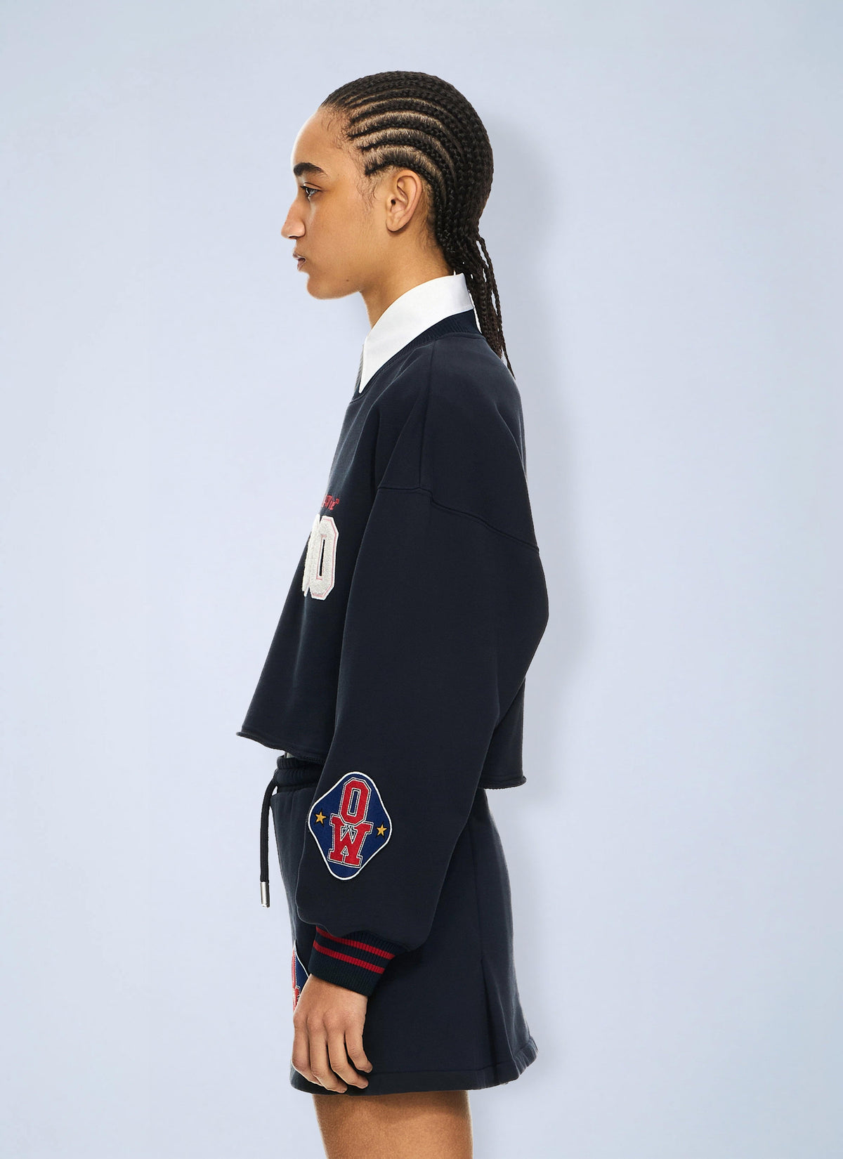 Off-White Women Royal Patch Crop Sweatshirt OFF-WHITE