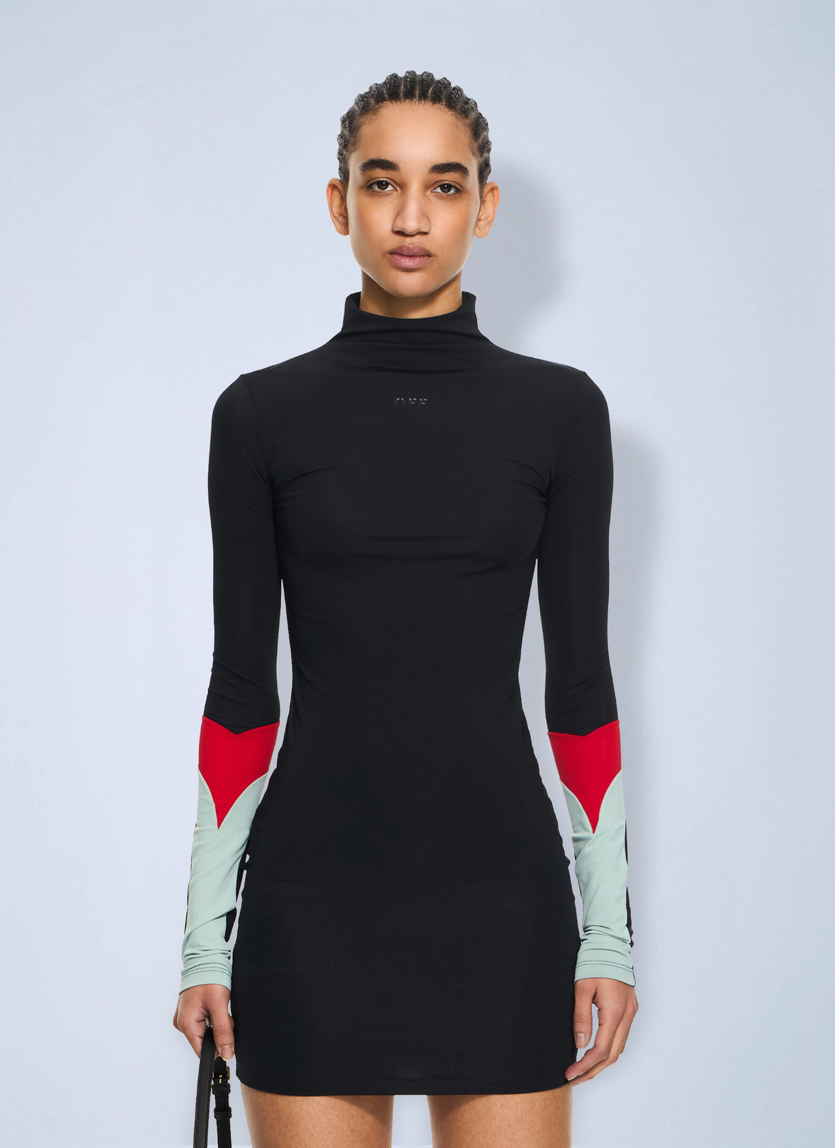 Off-White Women Lycra Collar Insert Mini Dress OFF-WHITE