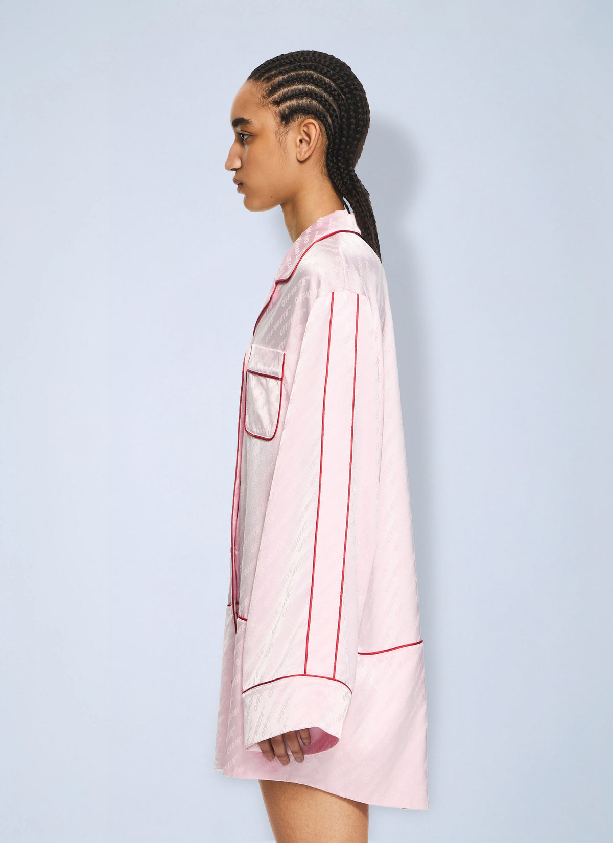Off-White Women Jacquard Off-White Satin New Roxy Pajama Dress OFF-WHITE