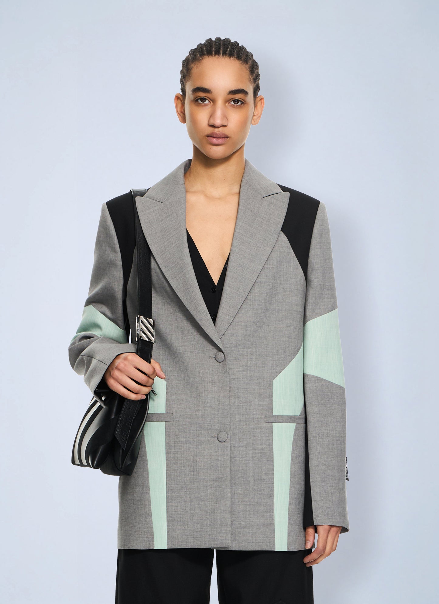 Off-White Women Stretch Color Block Blazer OFF-WHITE