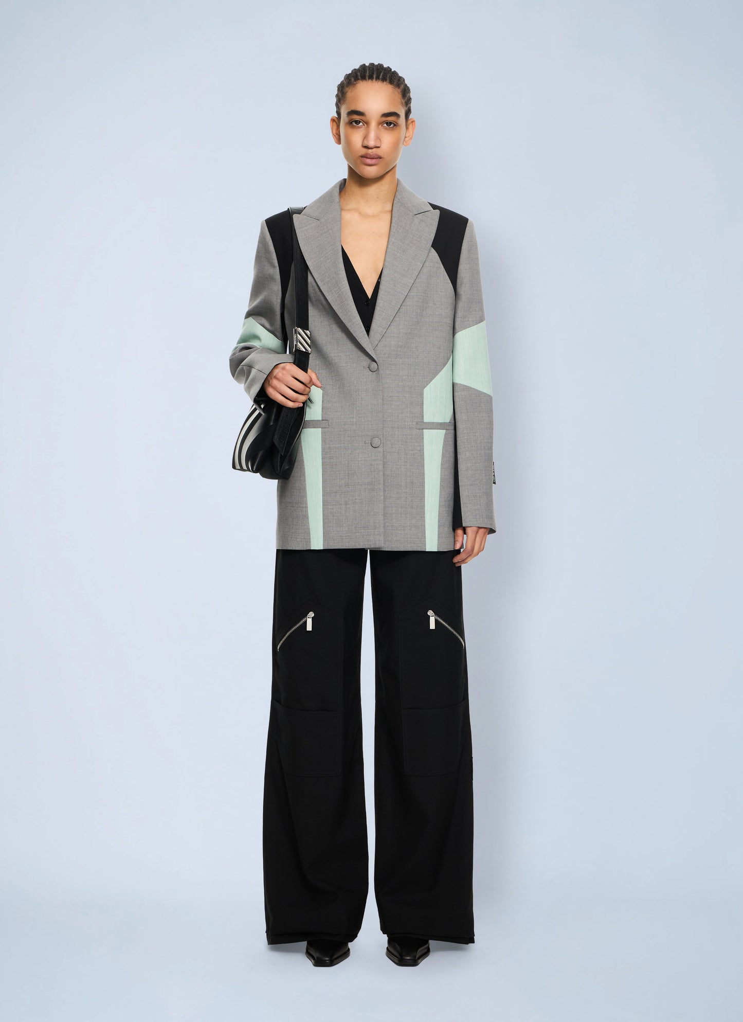 Off-White Women Stretch Color Block Blazer OFF-WHITE