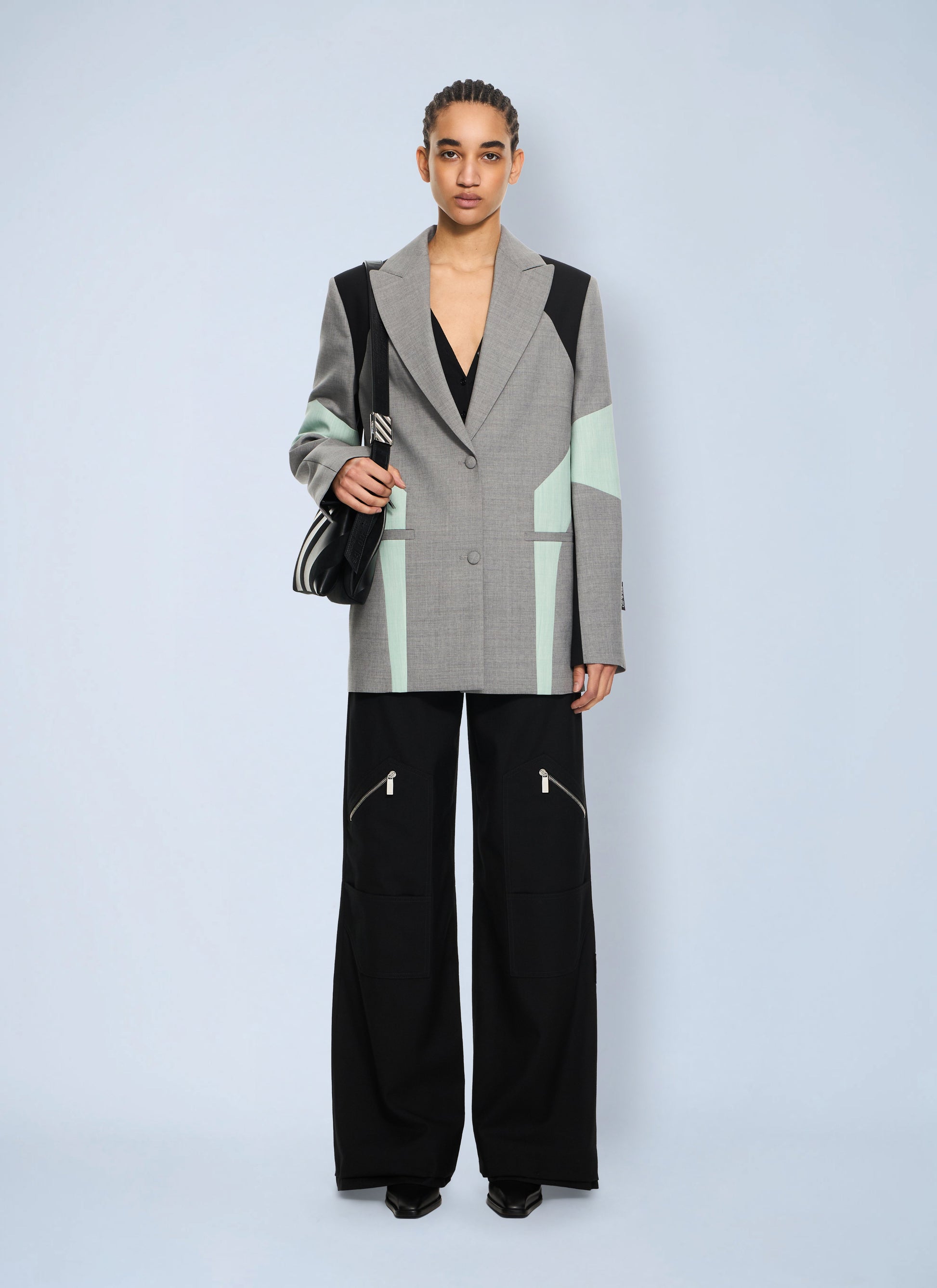 Off-White Women Stretch Color Block Blazer OFF-WHITE