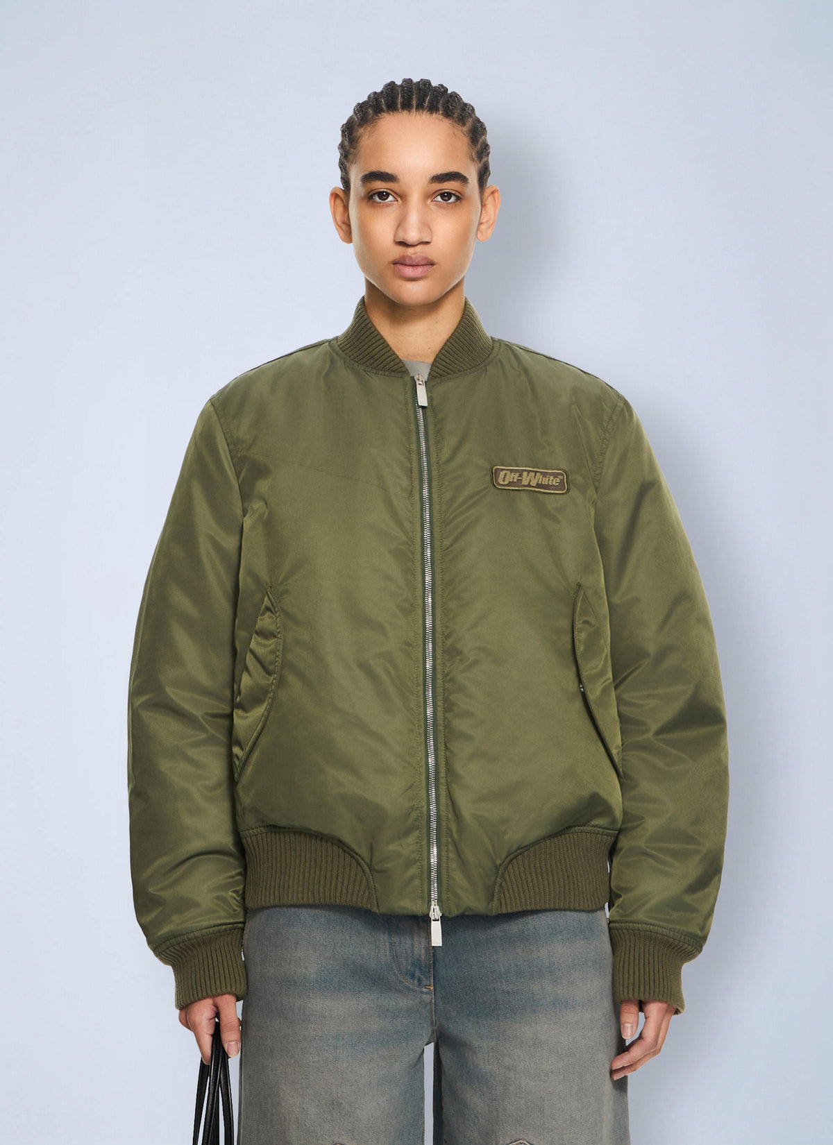 Off-White Women Off-White Embroidered Nylon Bomber Jacket OFF-WHITE