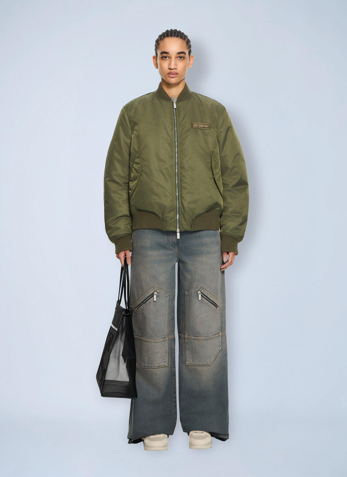 Off-White Women Off-White Embroidered Nylon Bomber Jacket OFF-WHITE