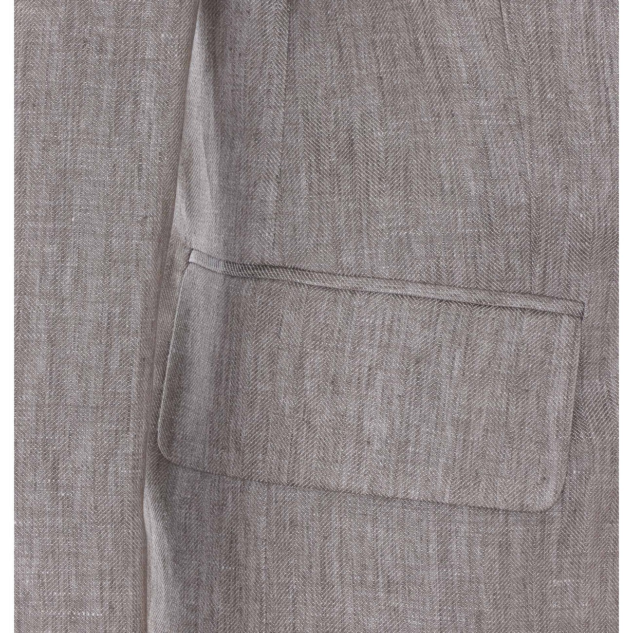 Max Mara Women Olimpia Chevron Linen Double Breasted Blazer MAX MARA