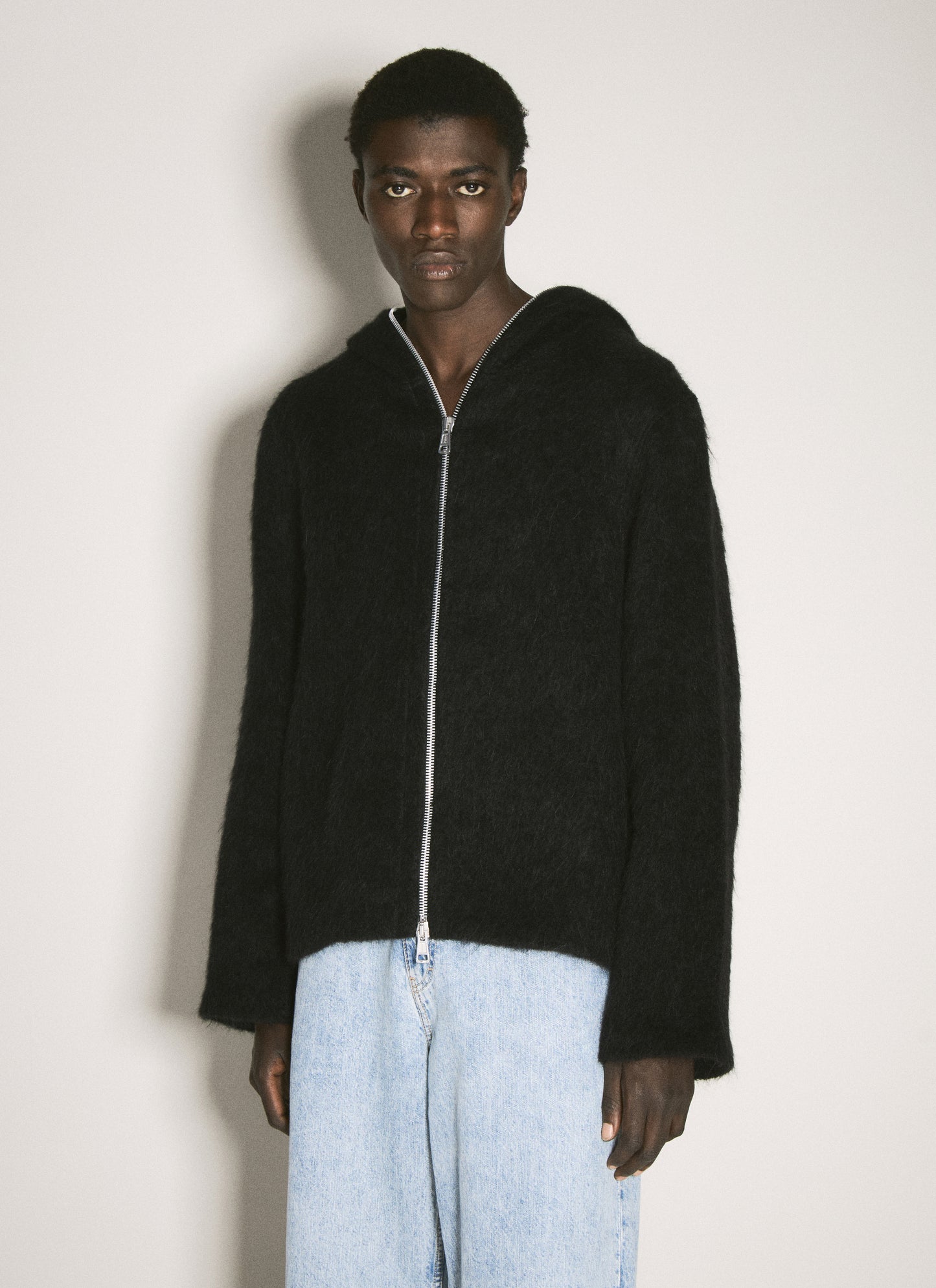 Our Legacy Men Hairy Zip-Up Hooded Cardigan OUR LEGACY