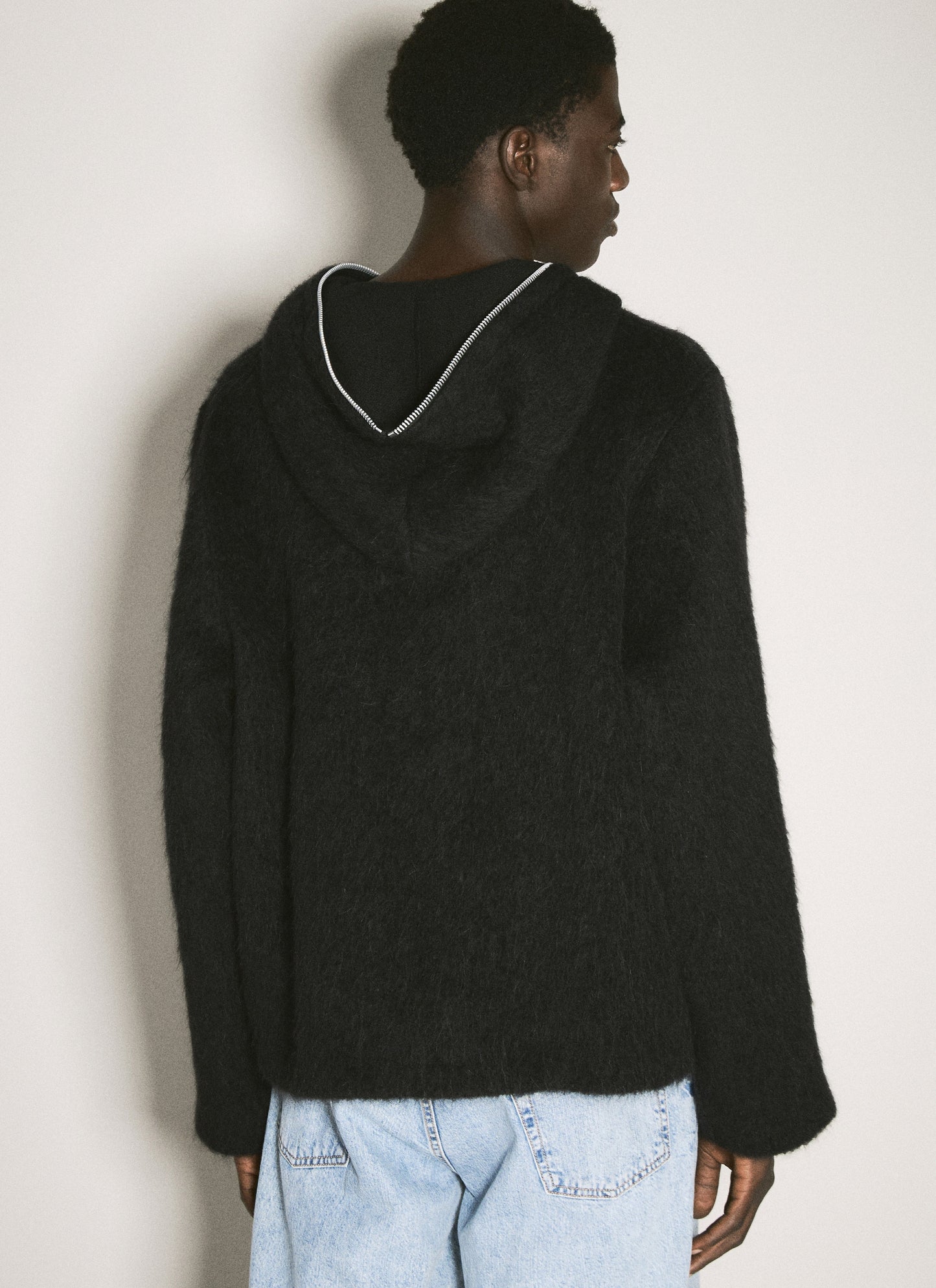 Our Legacy Men Hairy Zip-Up Hooded Cardigan OUR LEGACY