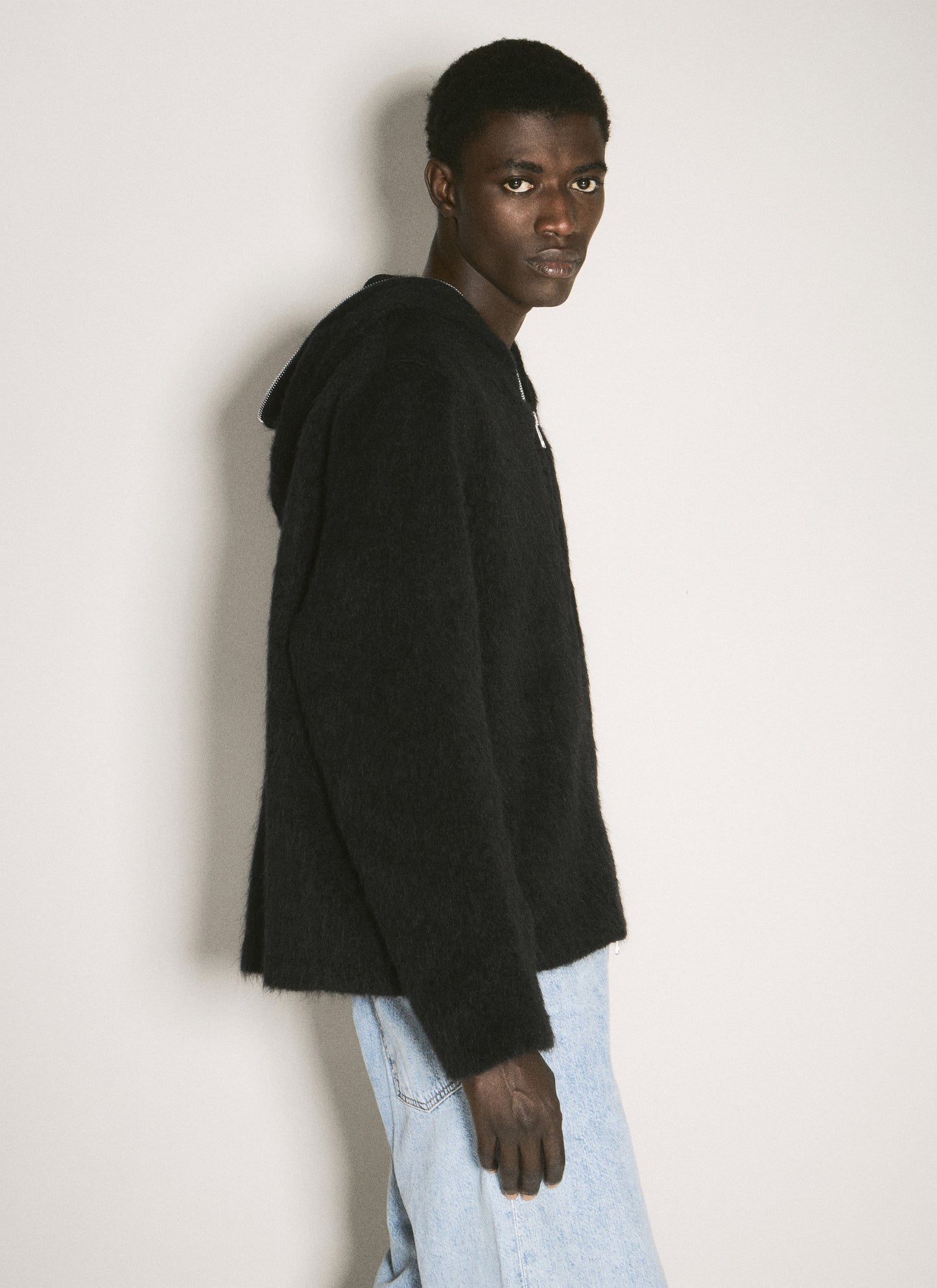 Our Legacy Men Hairy Zip-Up Hooded Cardigan OUR LEGACY