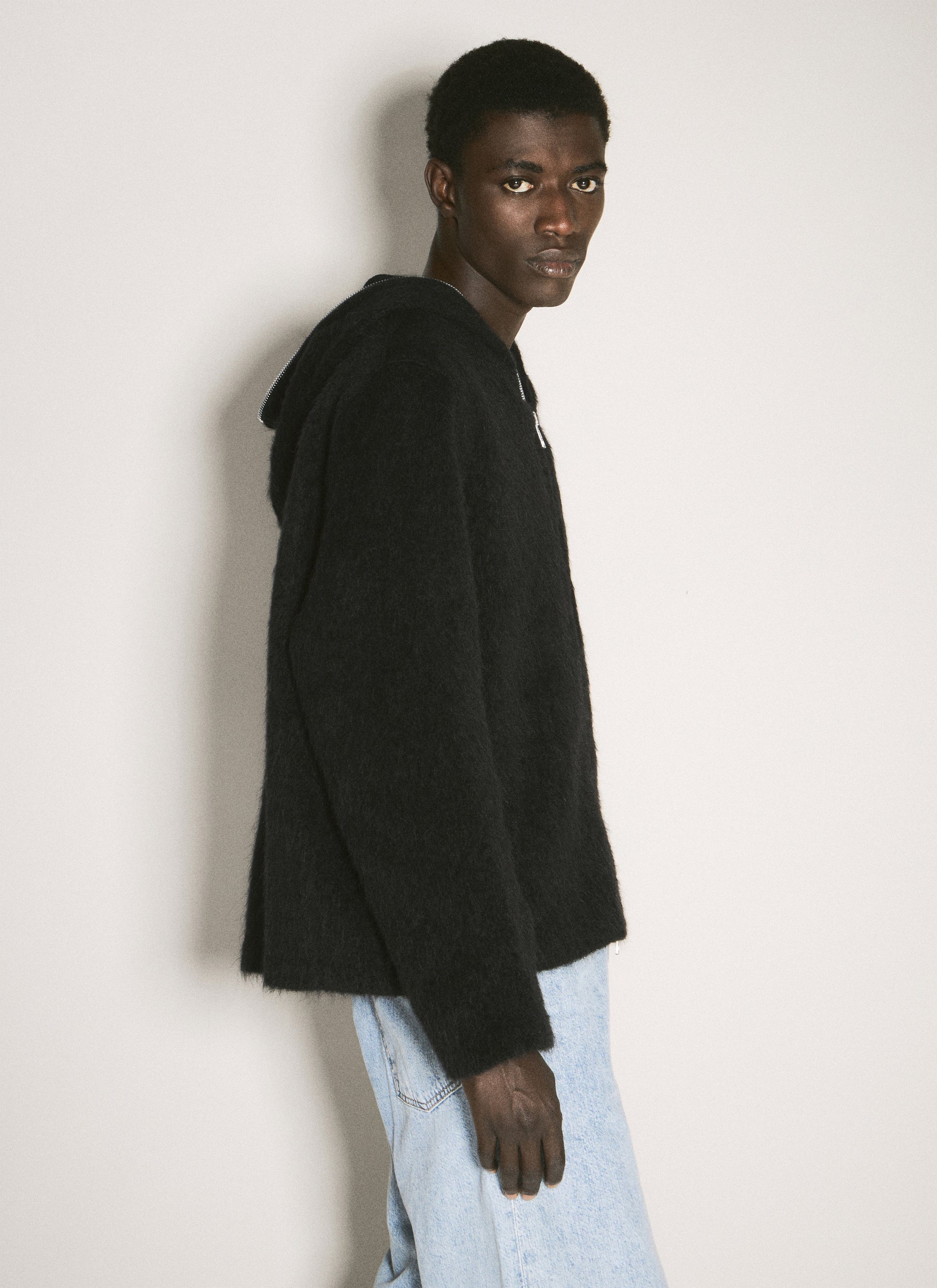 Our Legacy Men Hairy Zip-Up Hooded Cardigan OUR LEGACY