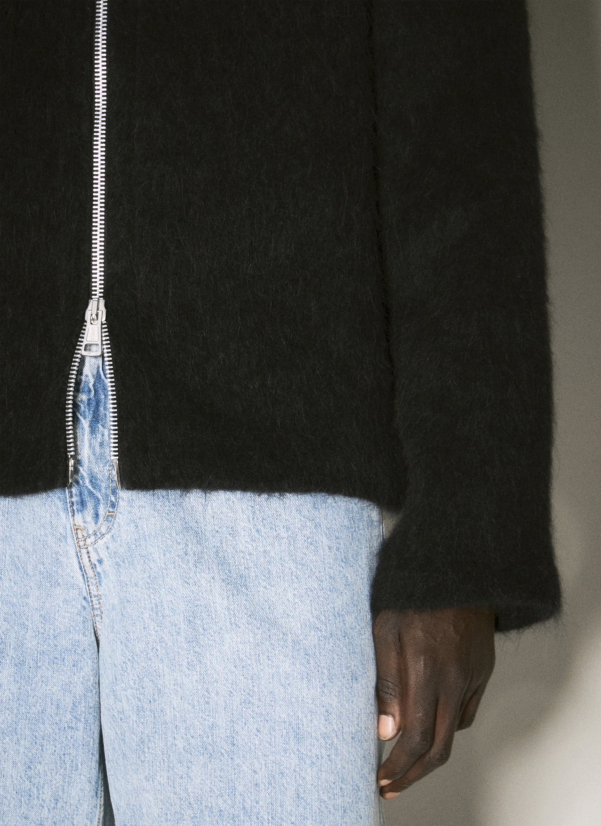 Our Legacy Men Hairy Zip-Up Hooded Cardigan OUR LEGACY