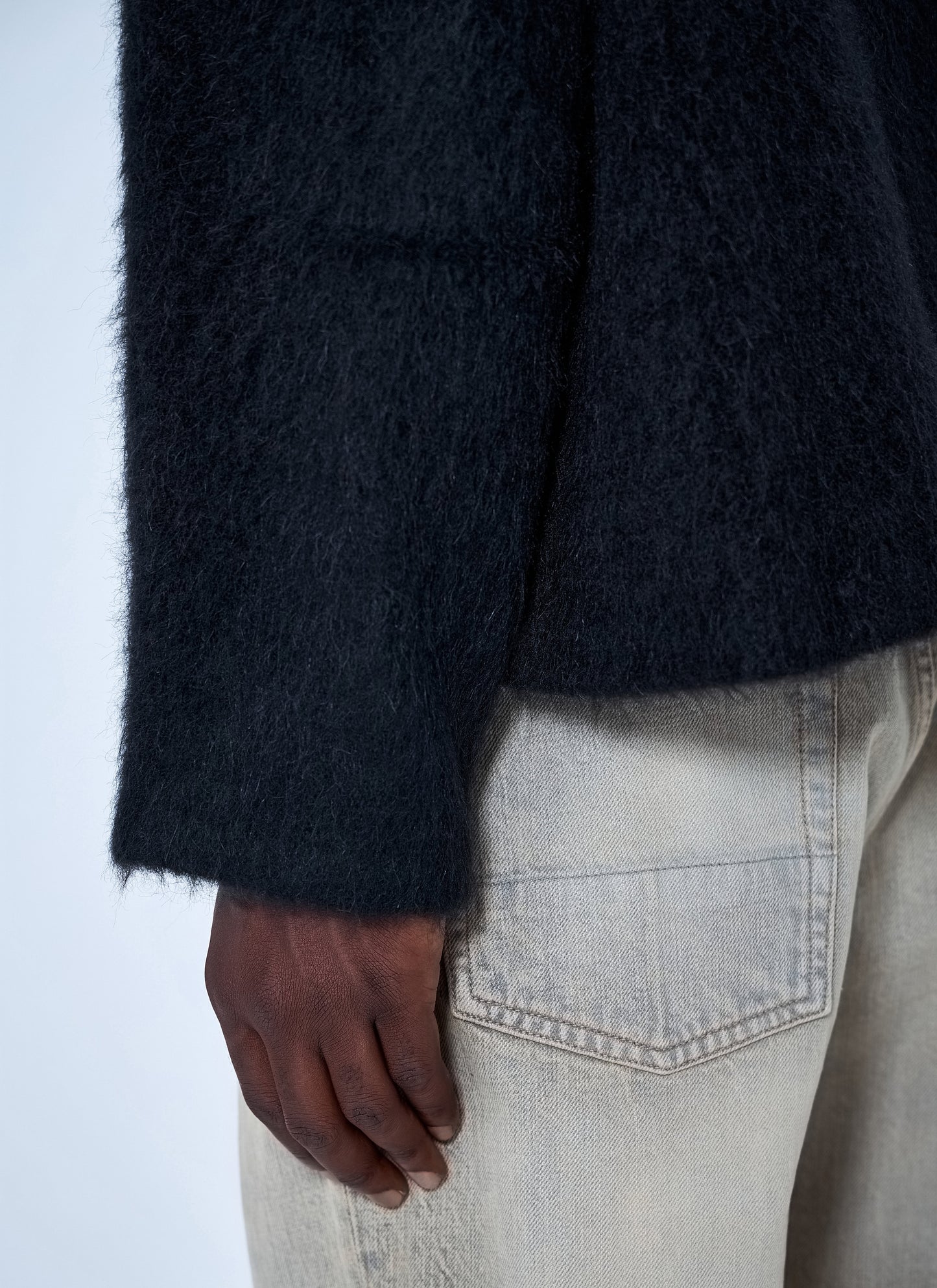 Our Legacy Men Hairy Zip-Up Hooded Cardigan OUR LEGACY