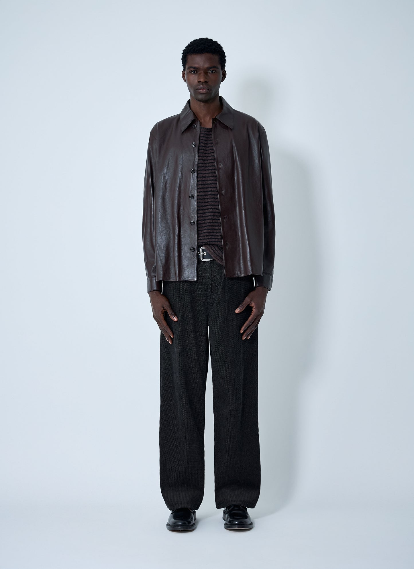 Our Legacy Men Leather Shirt OUR LEGACY