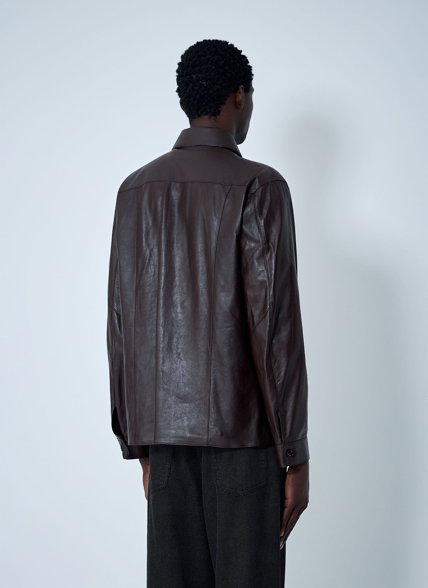 Our Legacy Men Leather Shirt OUR LEGACY