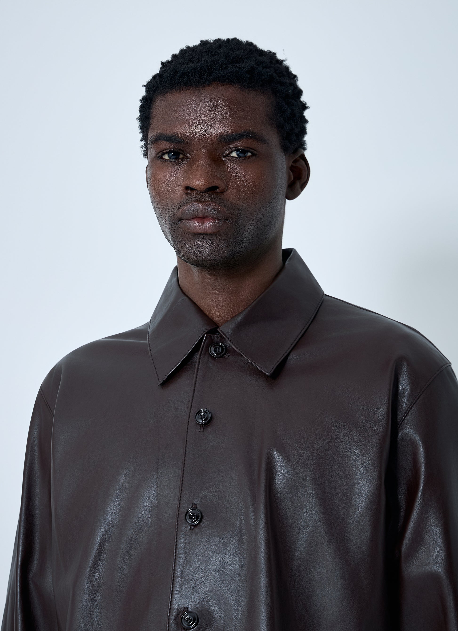 Our Legacy Men Leather Shirt OUR LEGACY