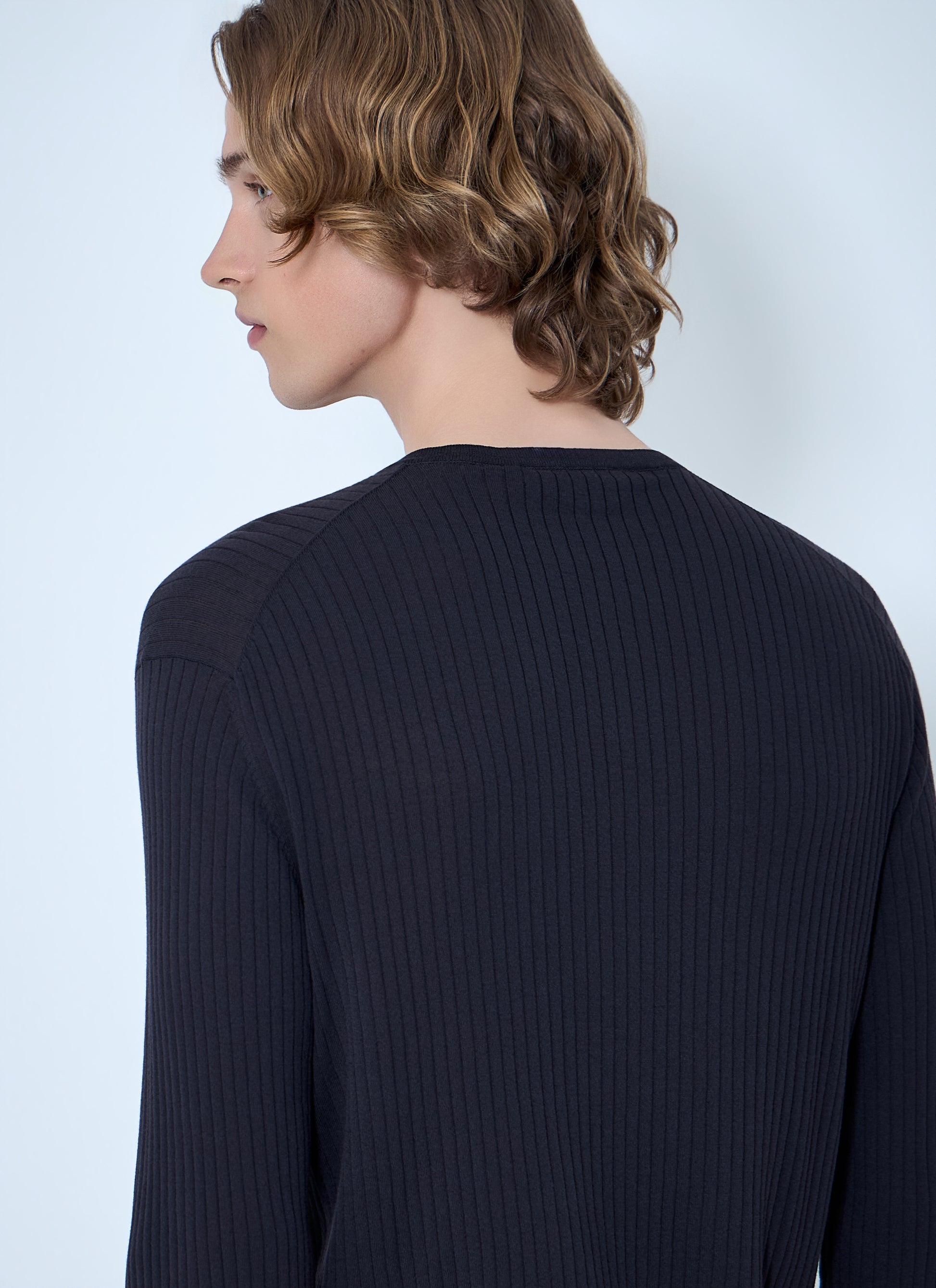 Our Legacy Men Fine Knit Cotton Crepe Henley OUR LEGACY