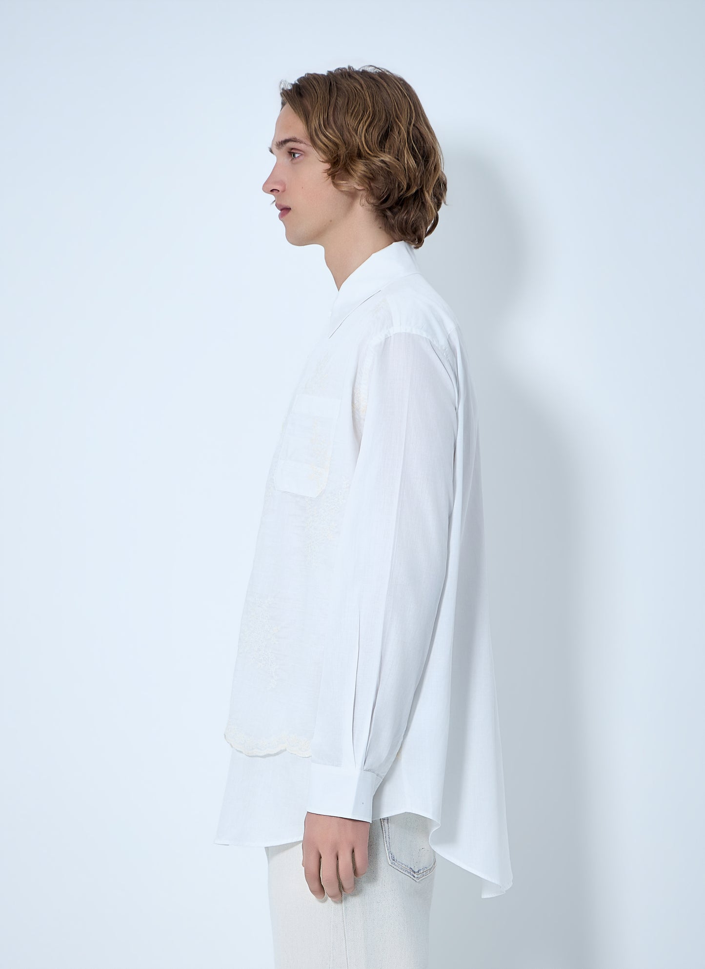 Our Legacy Men Embroidered Cotton Poplin Shirt OUR LEGACY