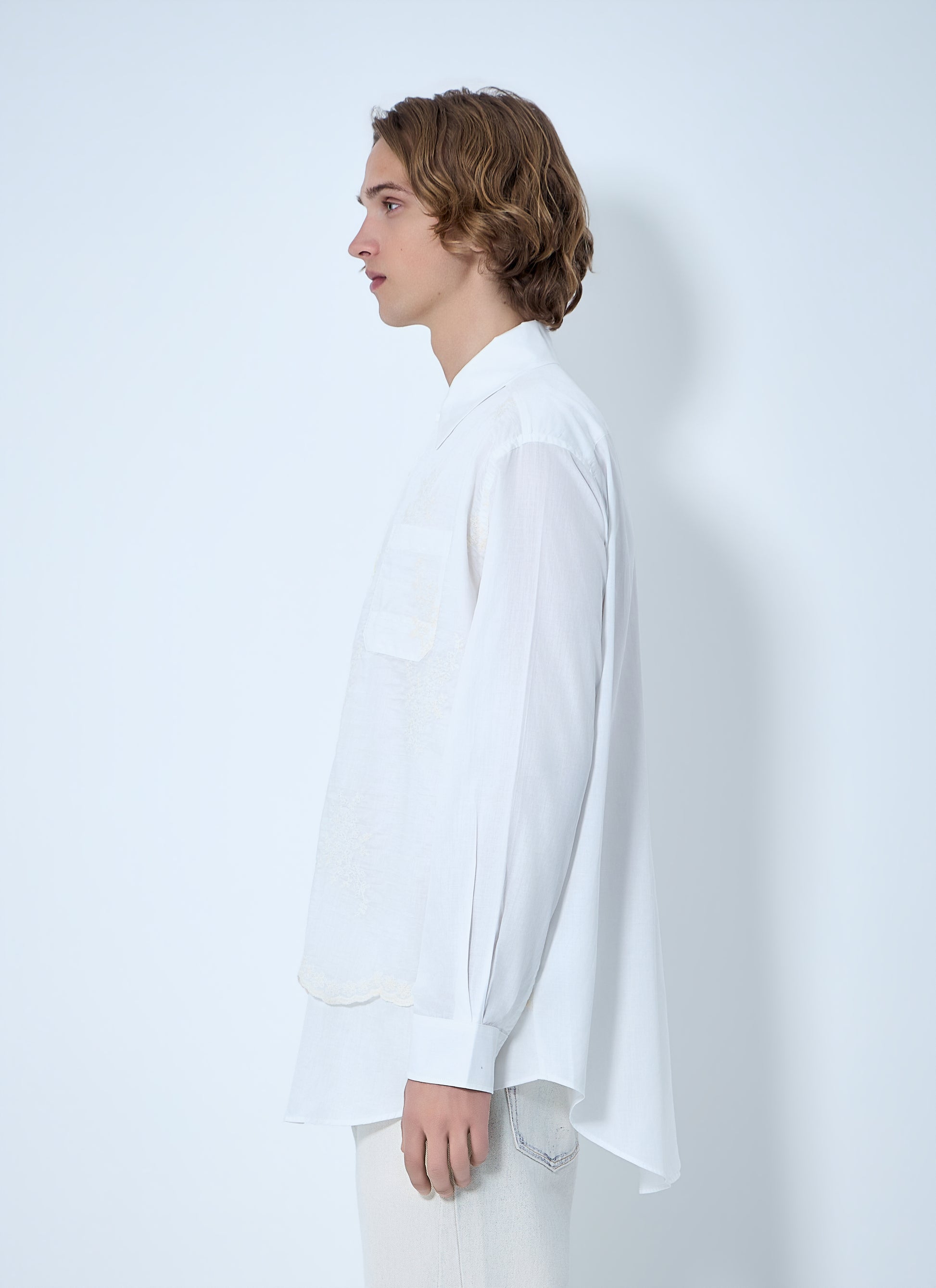 Our Legacy Men Embroidered Cotton Poplin Shirt OUR LEGACY