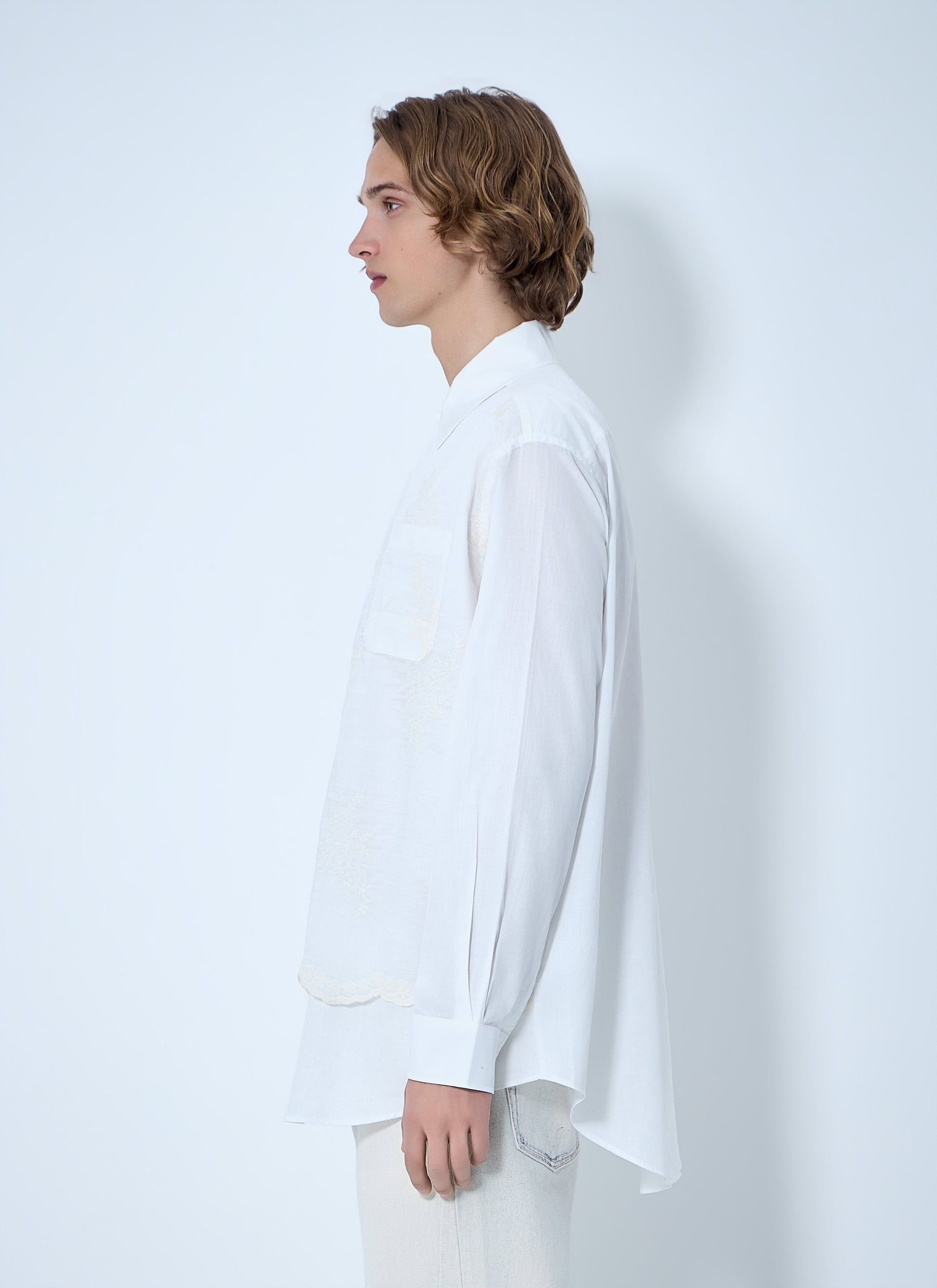 Our Legacy Men Embroidered Cotton Poplin Shirt OUR LEGACY