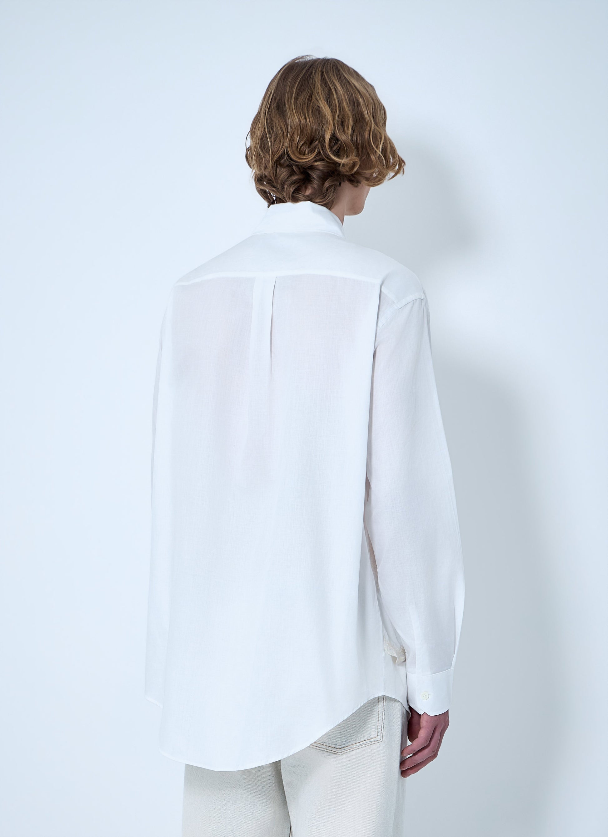 Our Legacy Men Embroidered Cotton Poplin Shirt OUR LEGACY