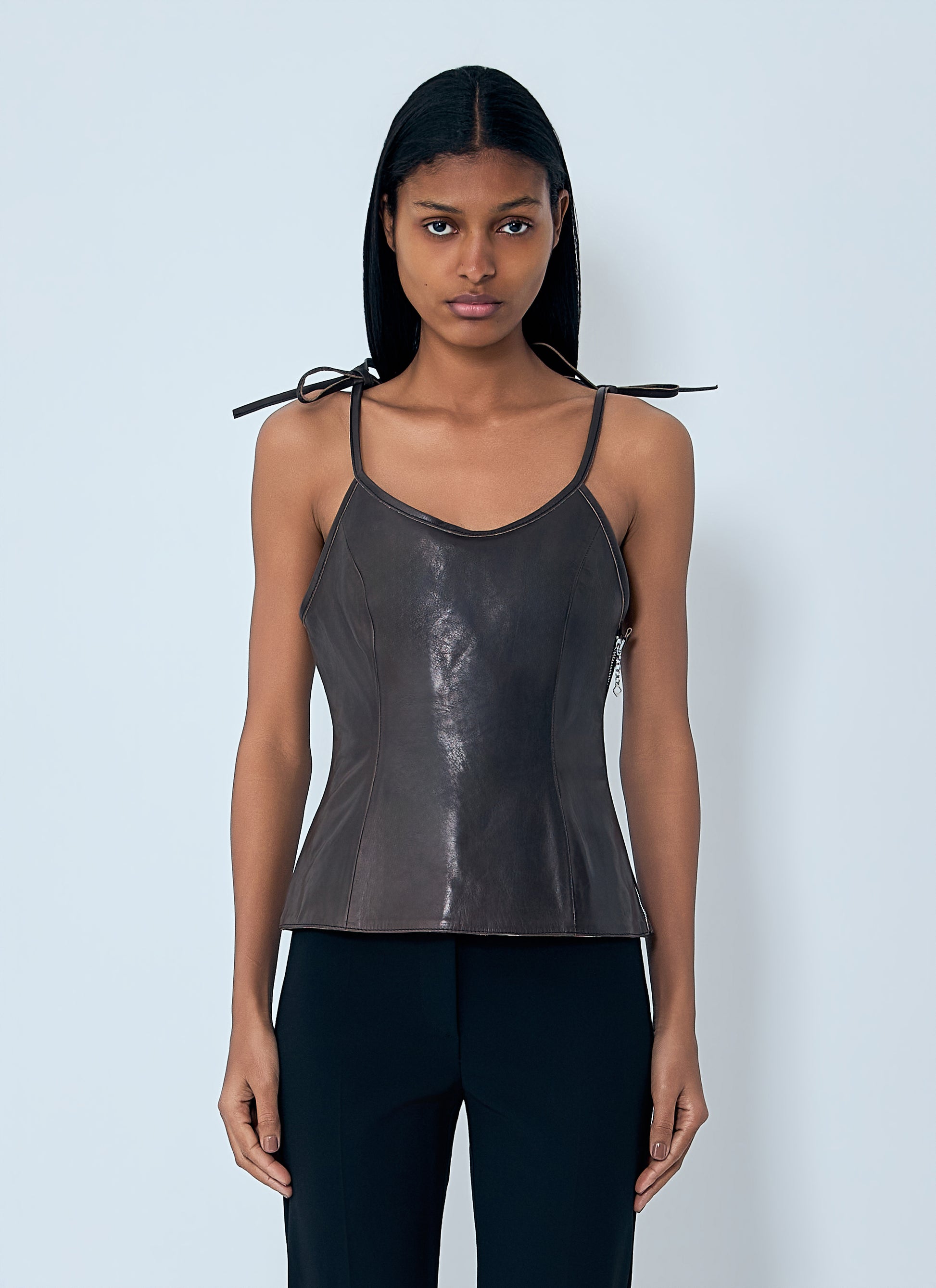 Our Legacy Women String Leather Tank Top OUR LEGACY