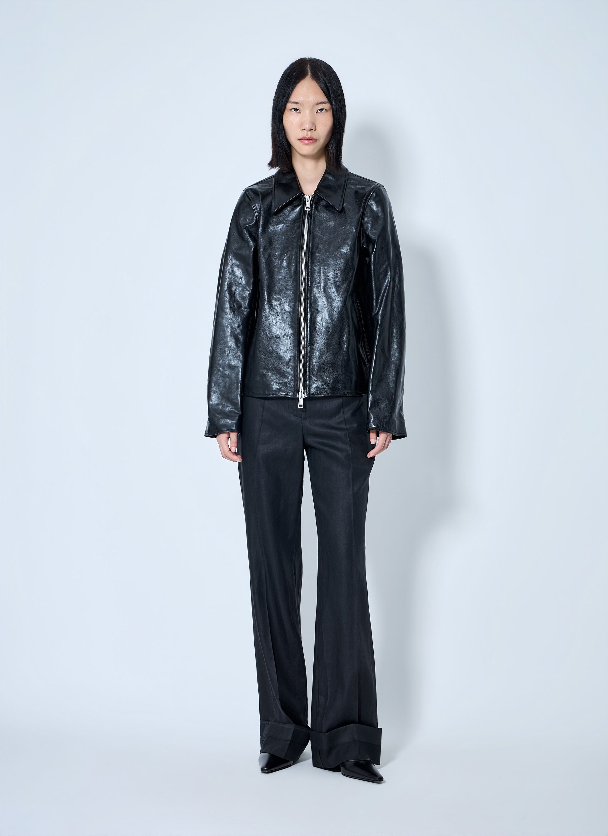 Our Legacy Women Mini Top Dyed Leather Jacket OUR LEGACY