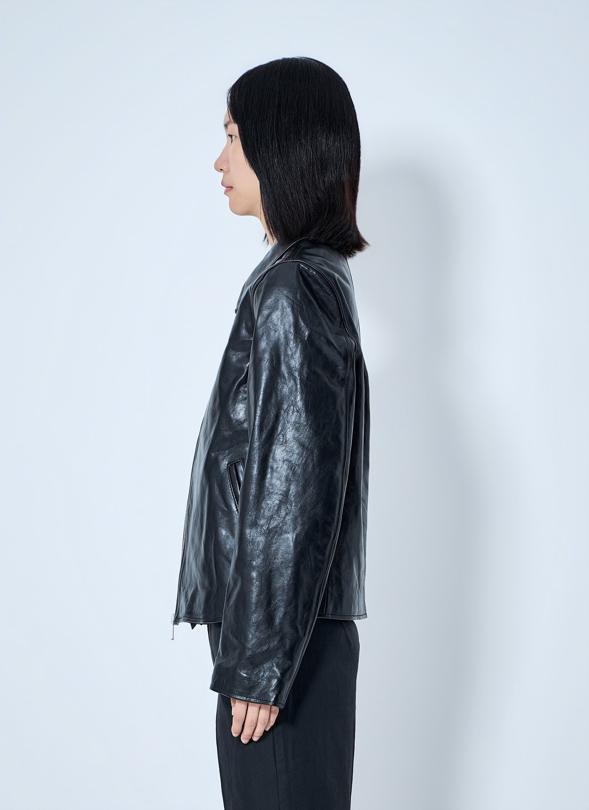 Our Legacy Women Mini Top Dyed Leather Jacket OUR LEGACY