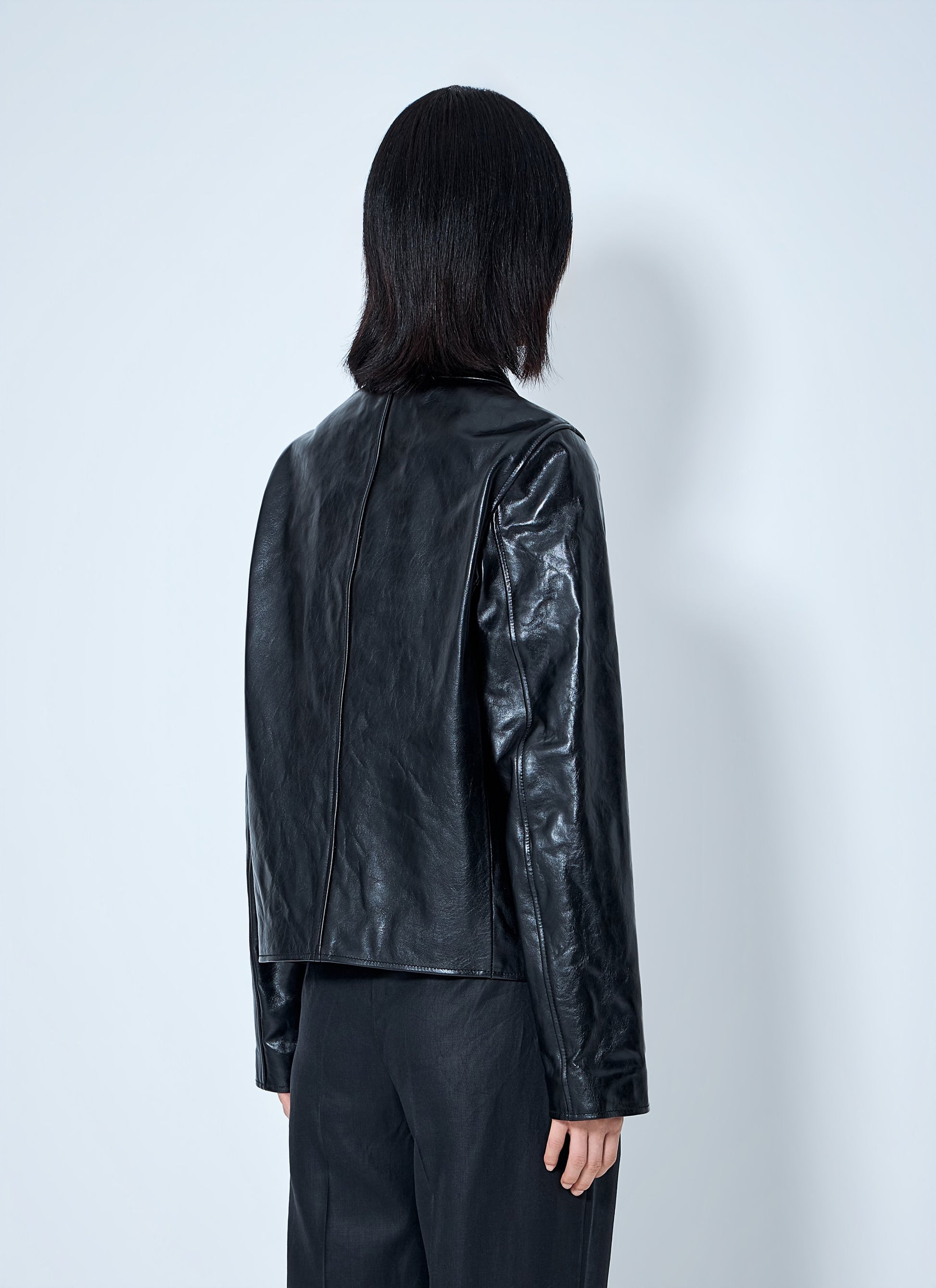 Our Legacy Women Mini Top Dyed Leather Jacket OUR LEGACY