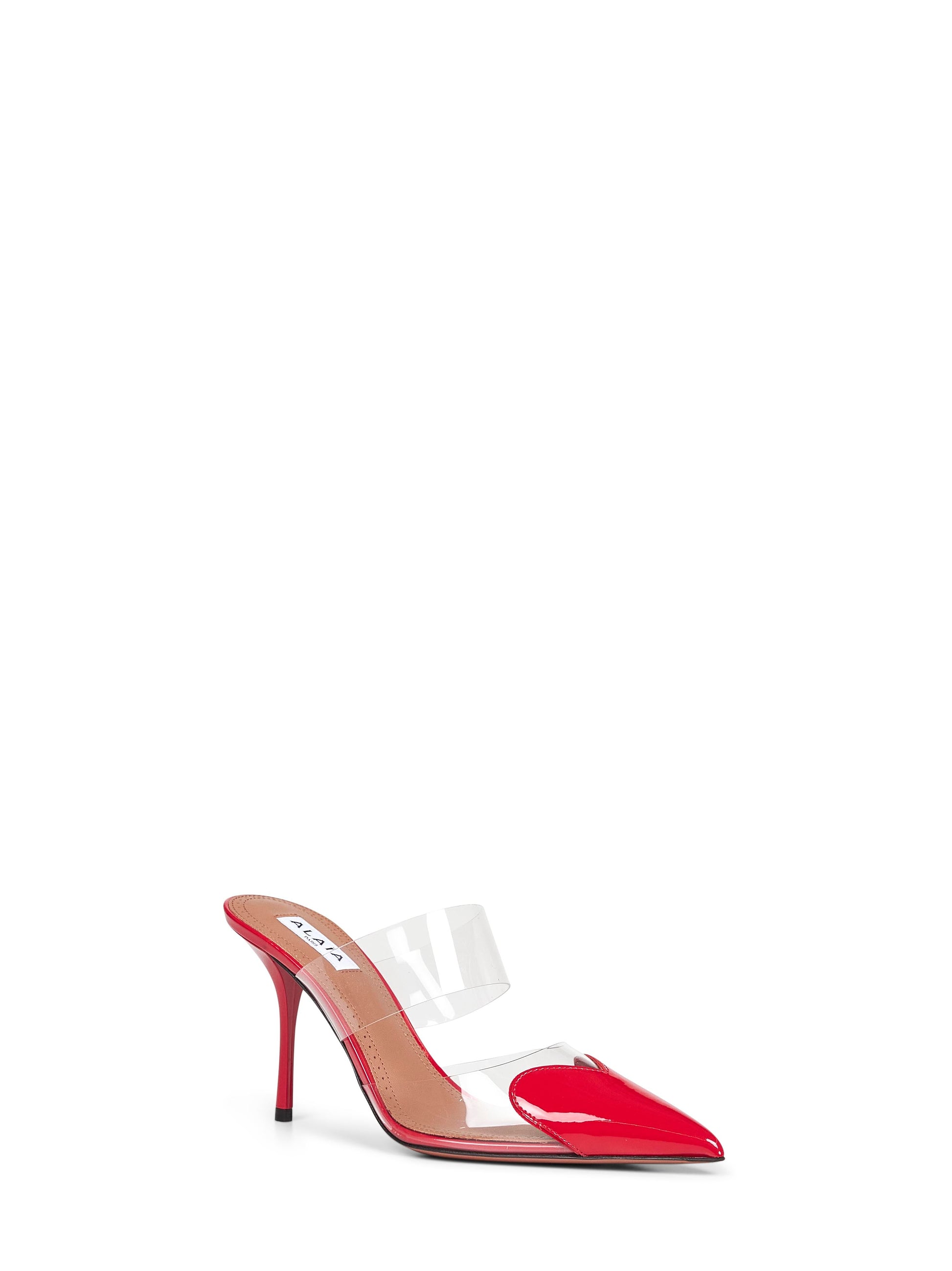 Alaïa Women Red Pvc And Patent Leather Le Cœur Mules ALAIA