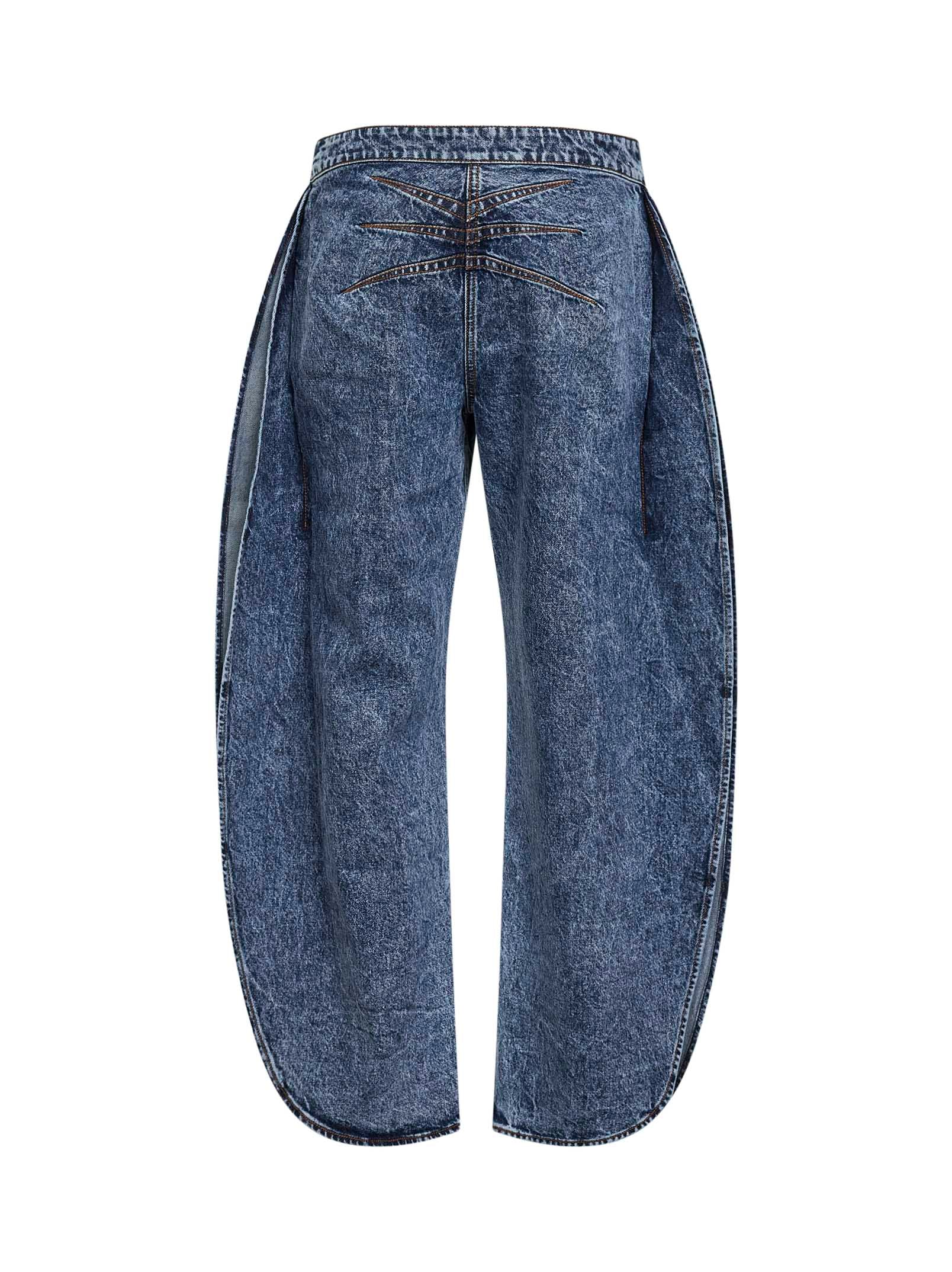 Alaïa Women Blue Denim Petal Jeans ALAIA