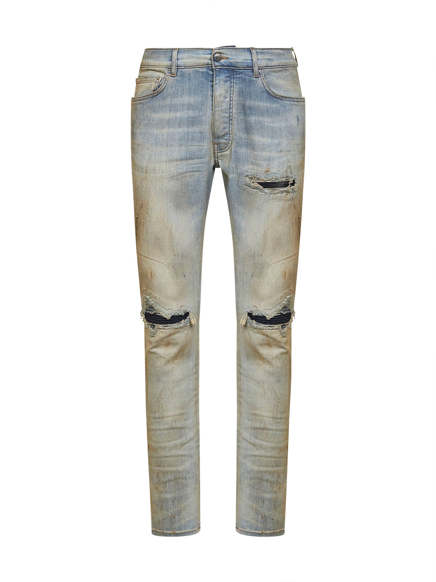 Amiri Men Blue Denim Suede Mx1 Jeans