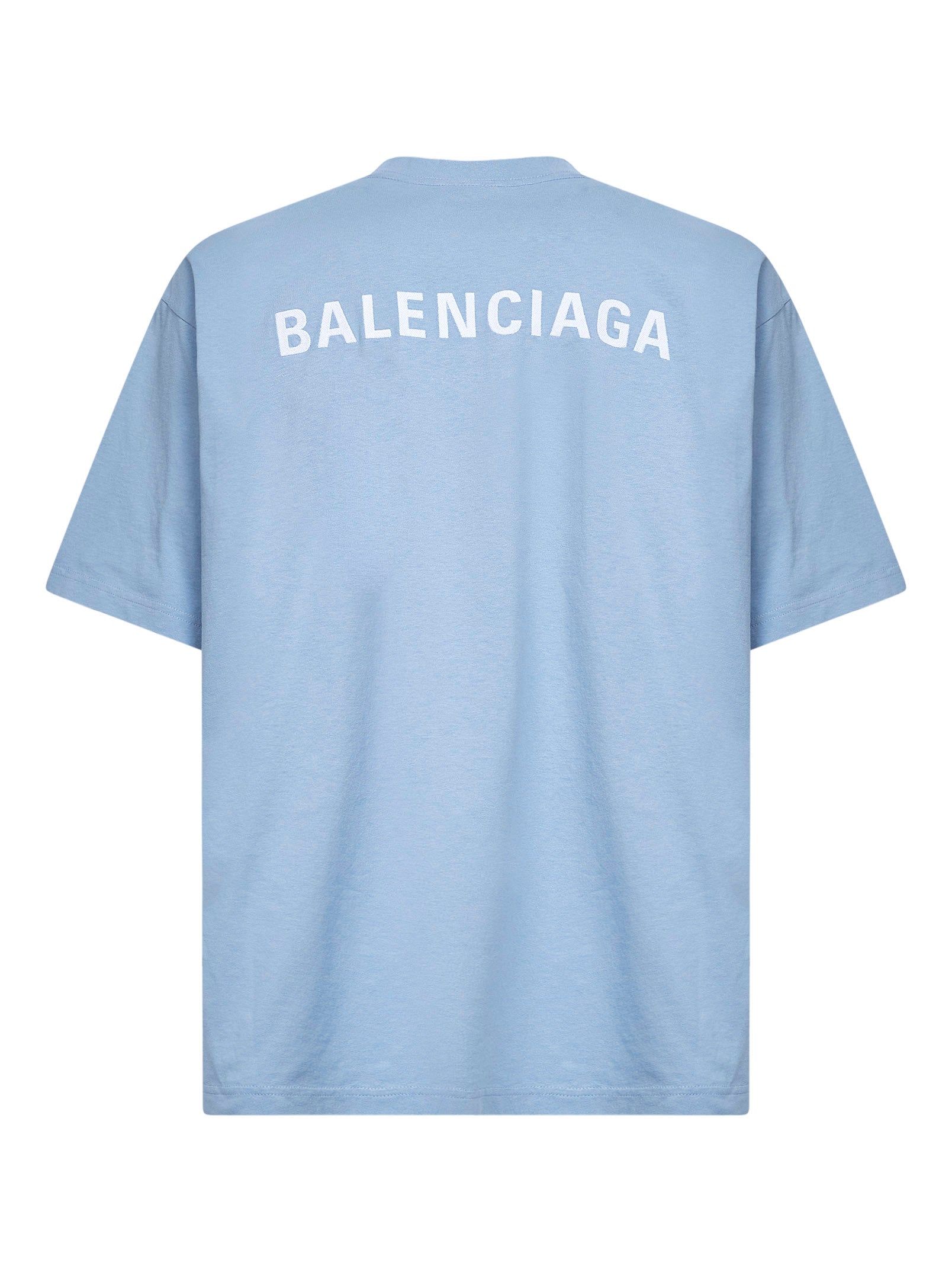 Balenciaga Men Light Blue Balenciaga Back Medium Fit T-Shirt BALENCIAGA