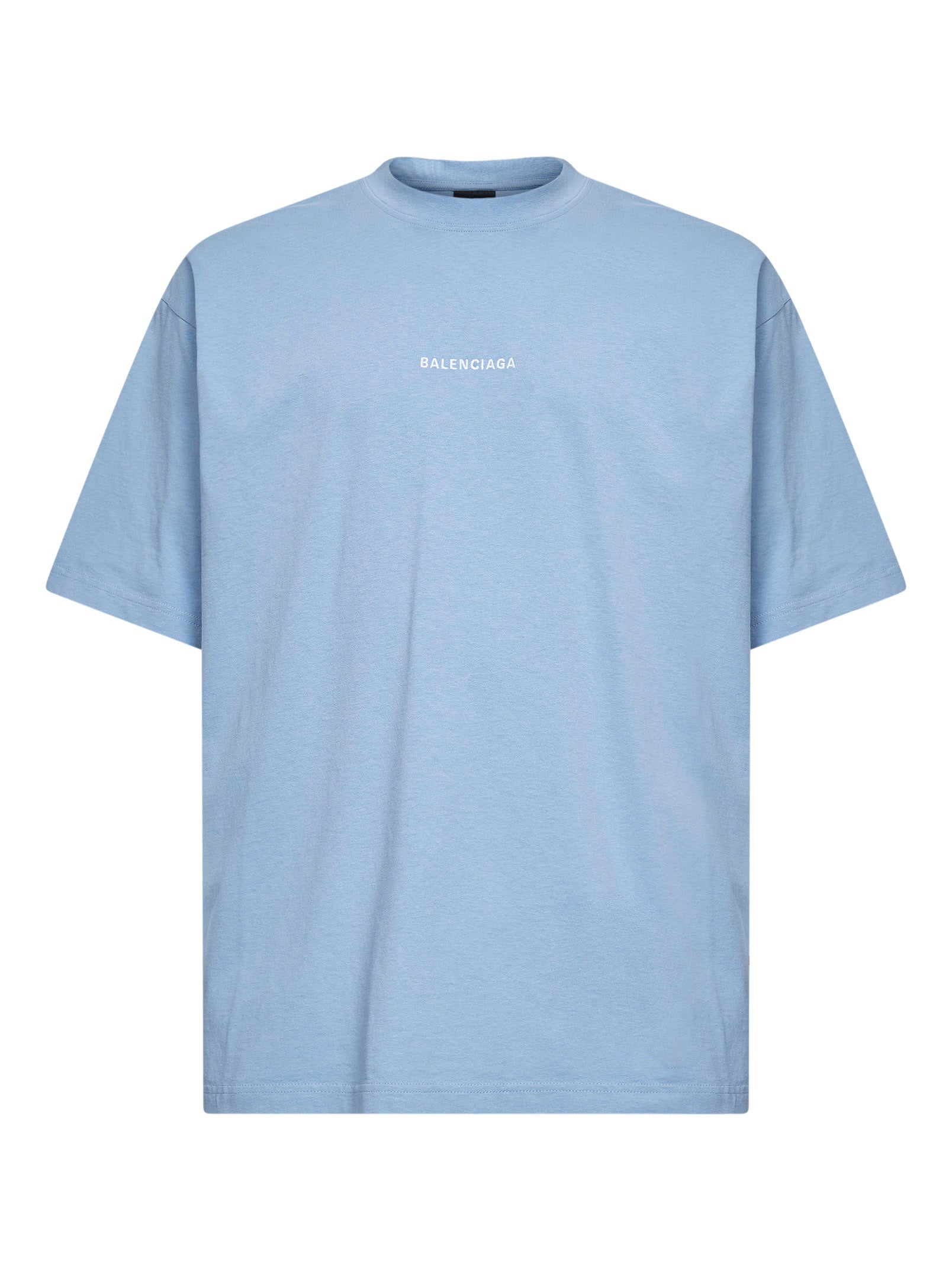 Balenciaga Men Light Blue Balenciaga Back Medium Fit T-Shirt BALENCIAGA