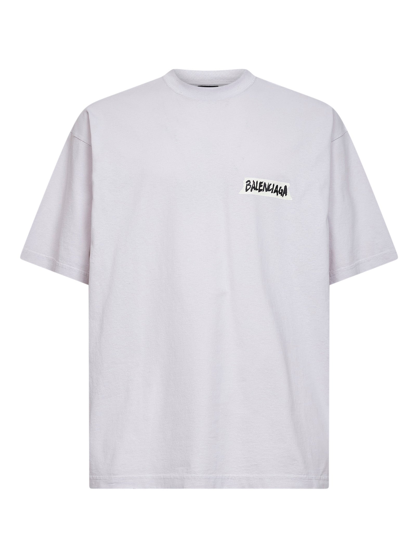 Balenciaga Men Dirty White Masking Tape Medium Fit T-Shirt BALENCIAGA