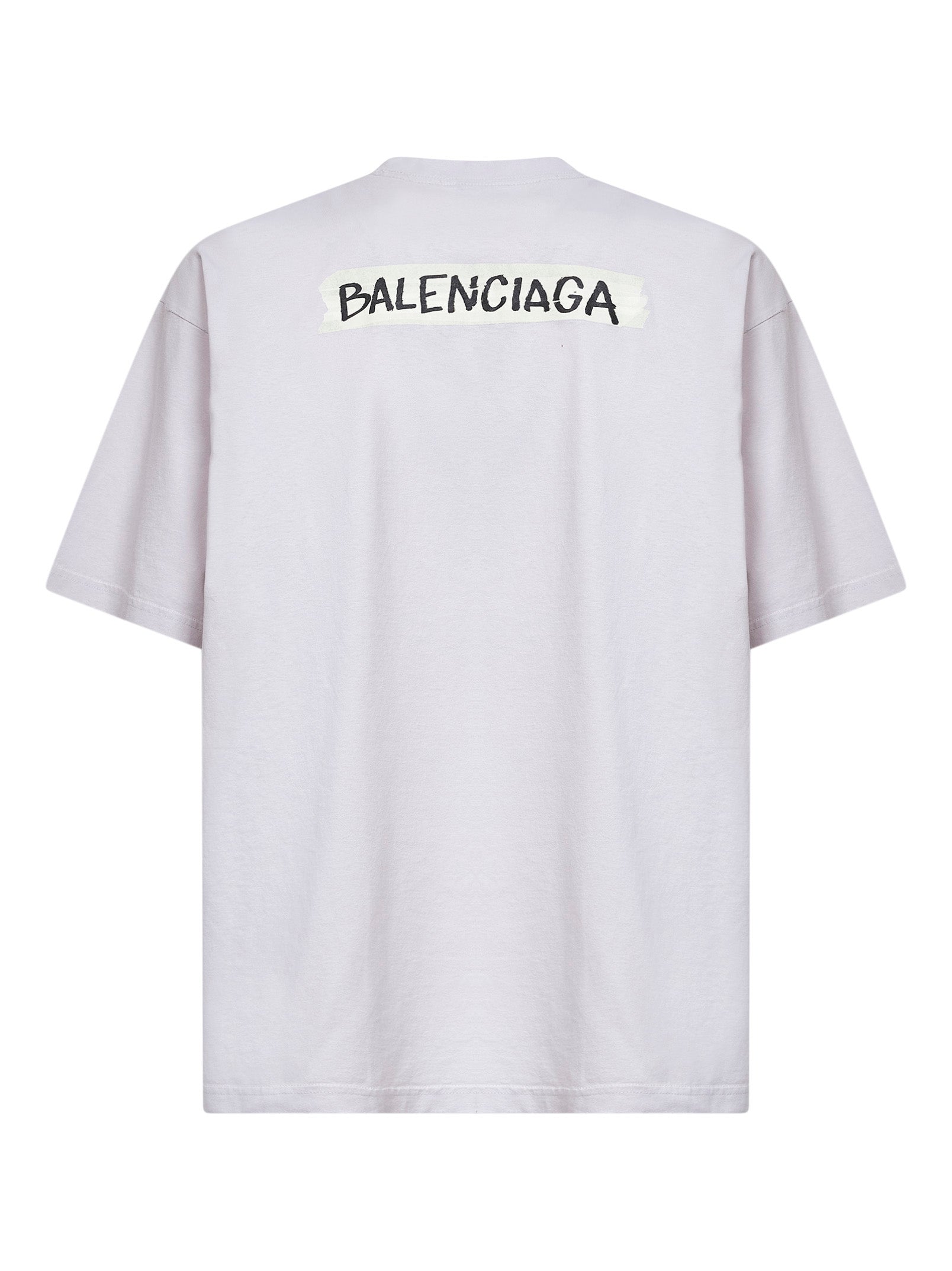 Balenciaga Men Dirty White Masking Tape Medium Fit T-Shirt BALENCIAGA